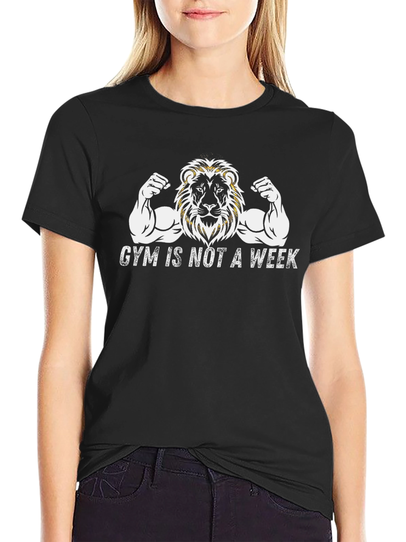 Gym Lion Graphic Tee - Fitness Motivation