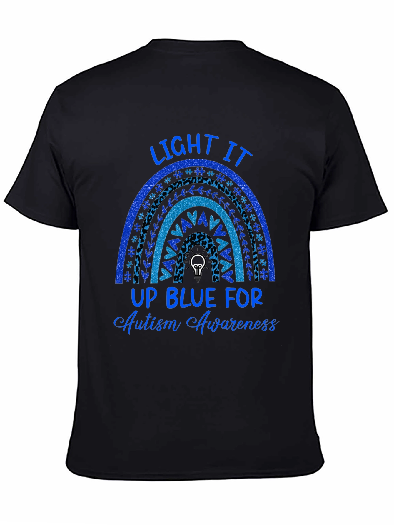 Autism Awareness T-Shirt Light It Up Blue Rainbow Tee
