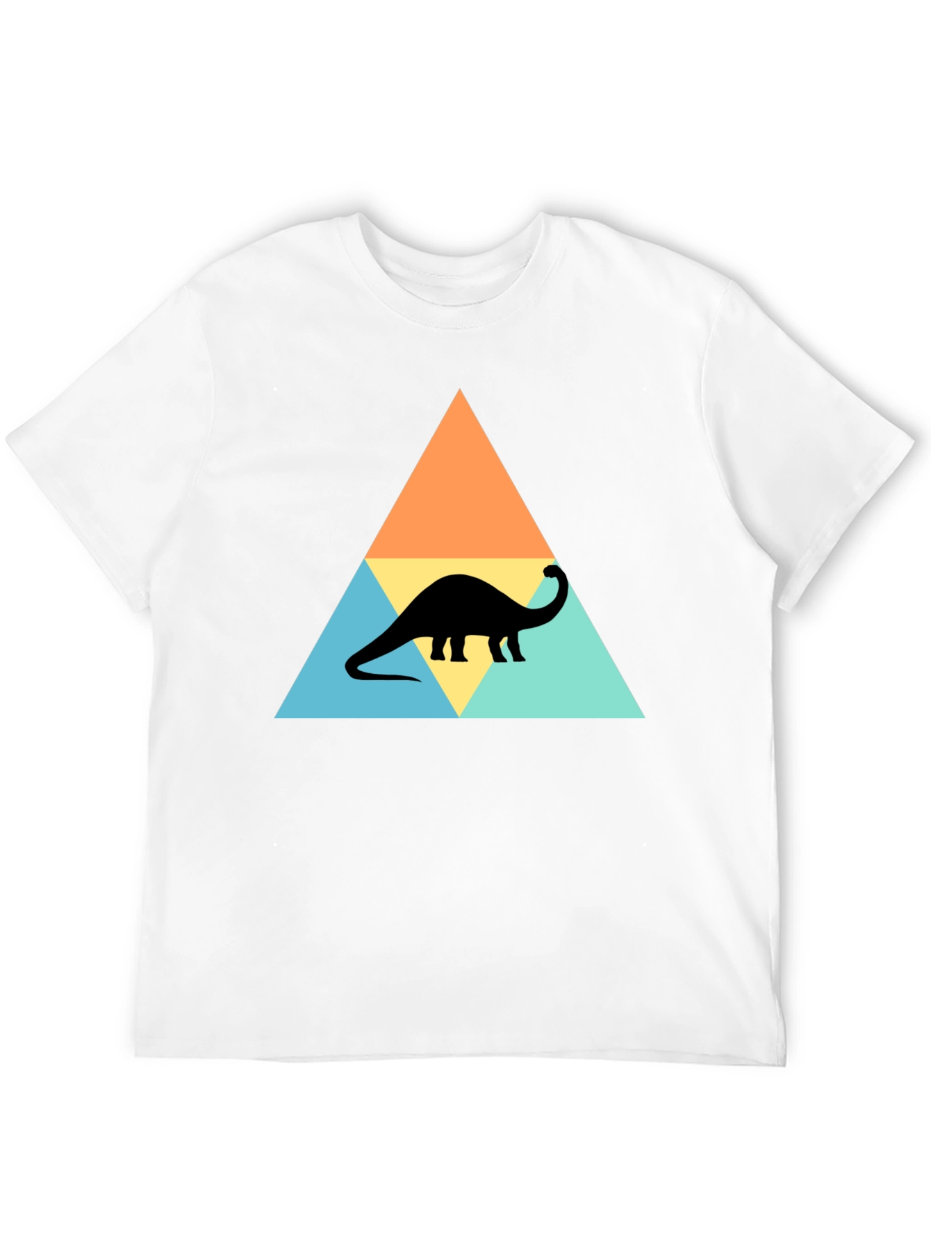 Dino Triangle Tee - Retro Style Brontosaurus T-Shirt