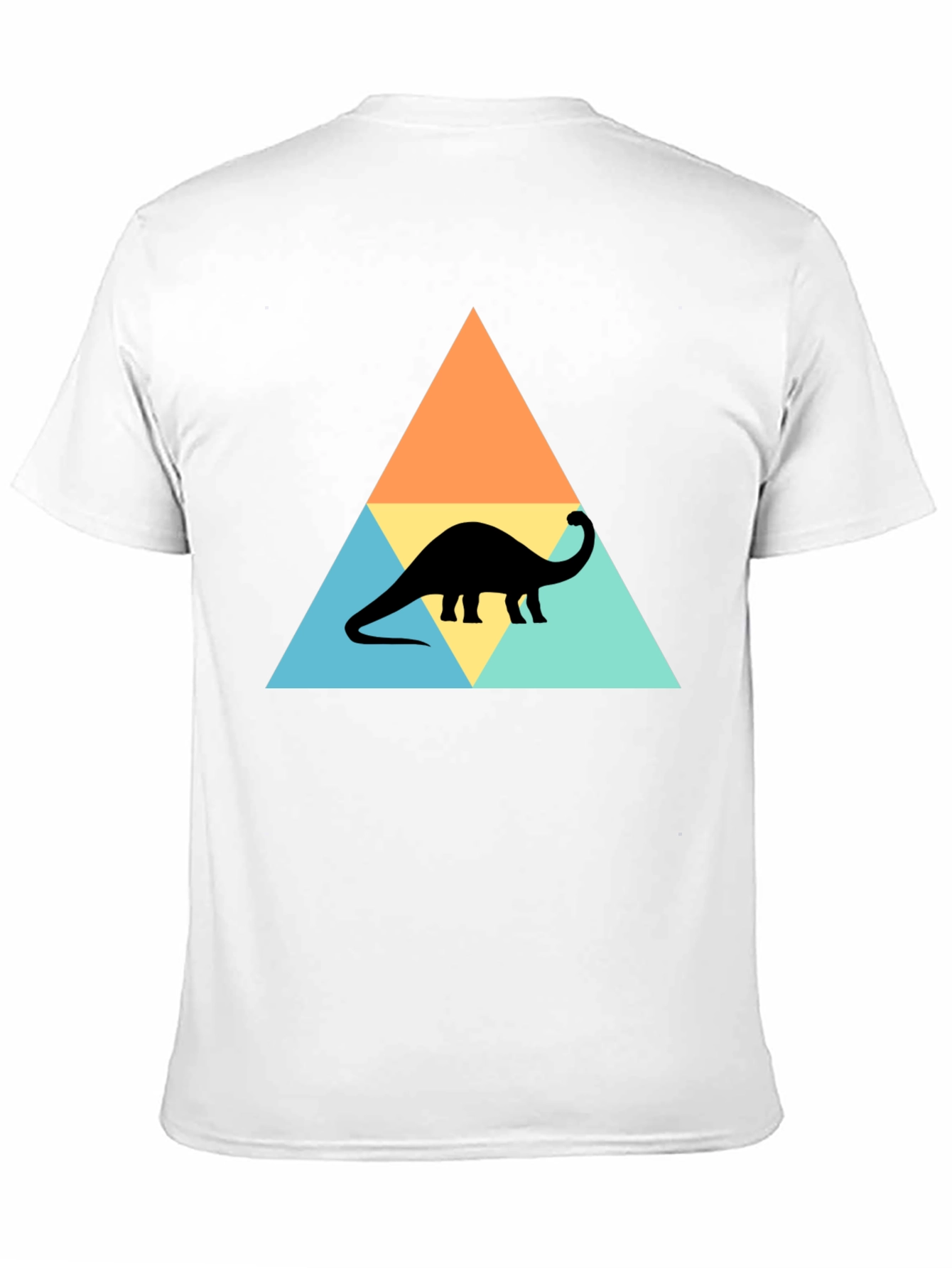 Dino Triangle Tee - Retro Style Brontosaurus T-Shirt