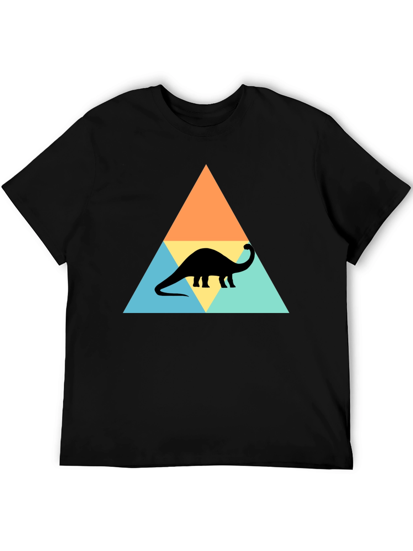 Dino Triangle Tee - Retro Style Brontosaurus T-Shirt