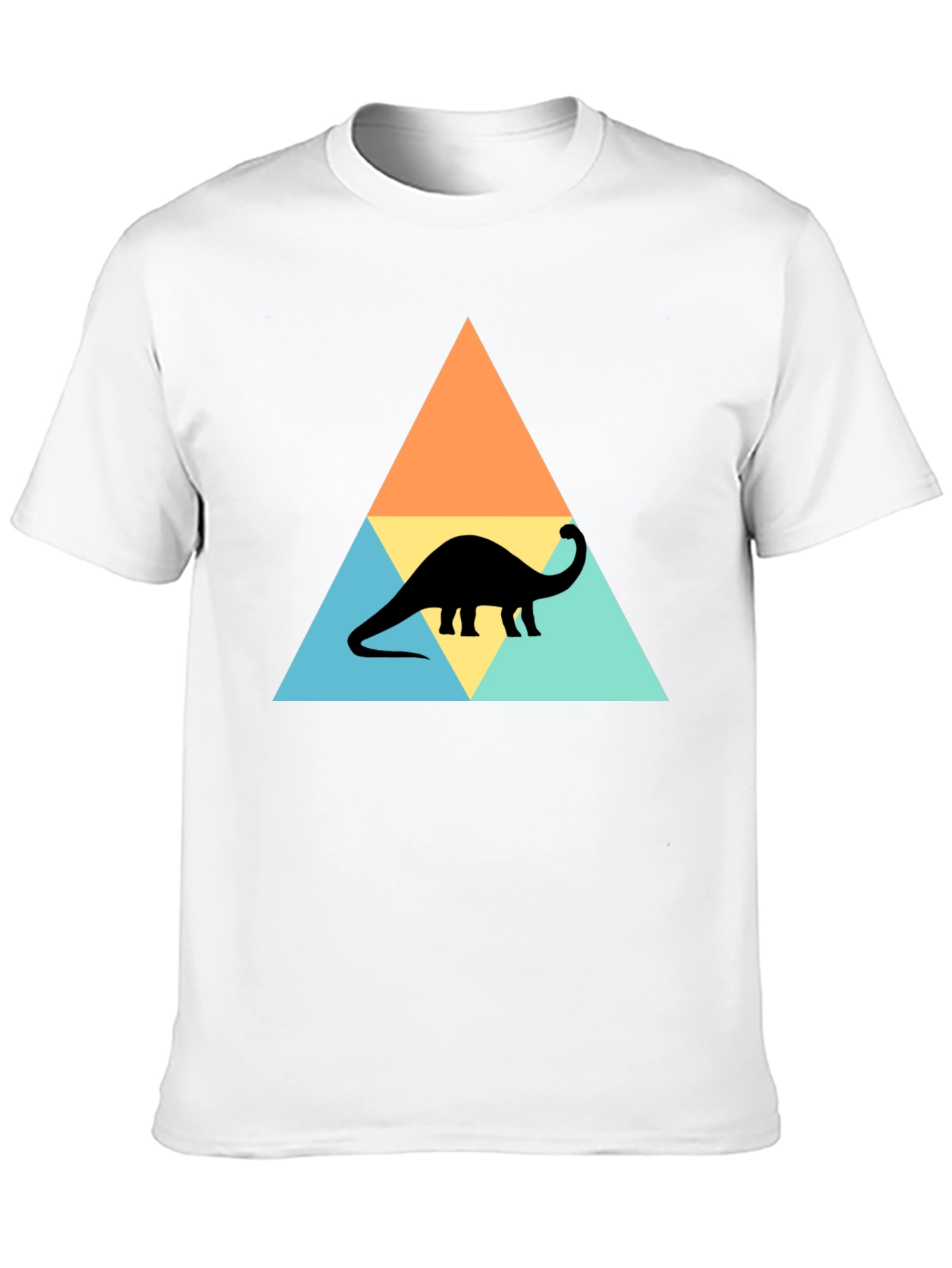 Dino Triangle Tee - Retro Style Brontosaurus T-Shirt