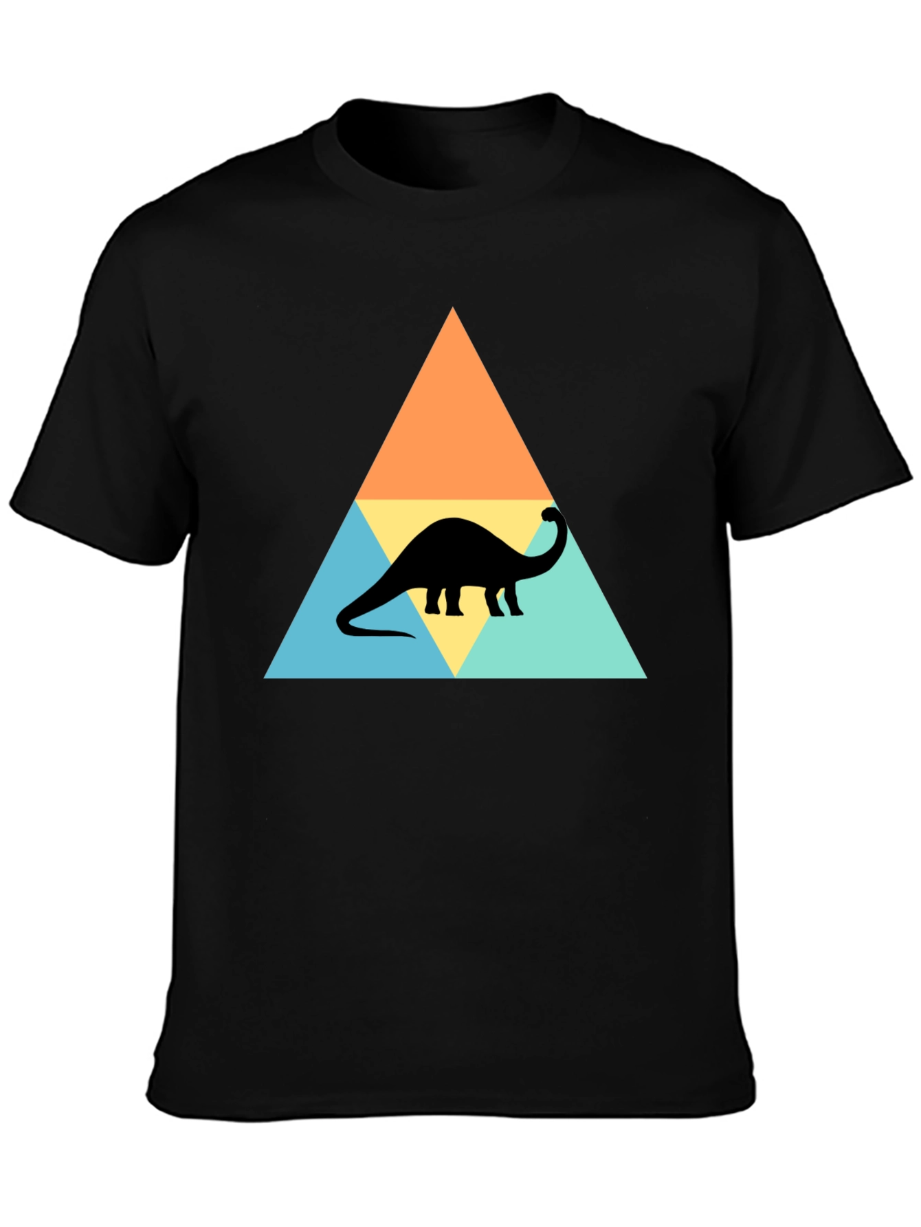 Dino Triangle Tee - Retro Style Brontosaurus T-Shirt