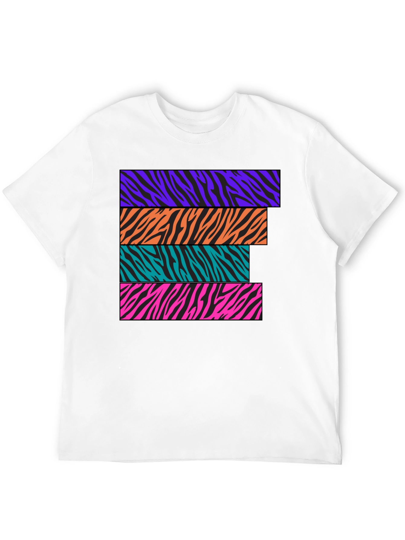 Zebra Stripe Graphic Tee - Retro Style