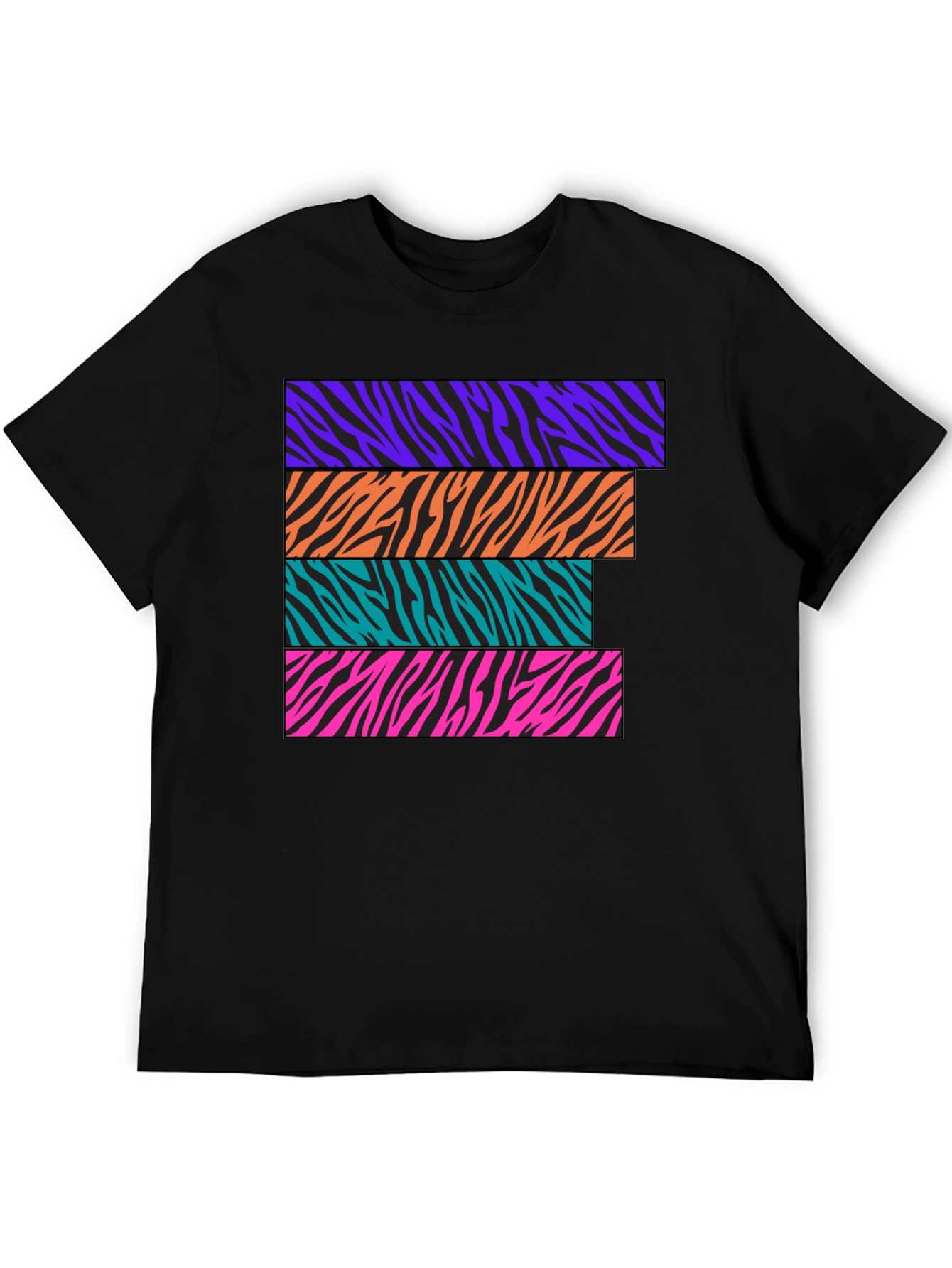 Zebra Stripe Graphic Tee - Retro Style