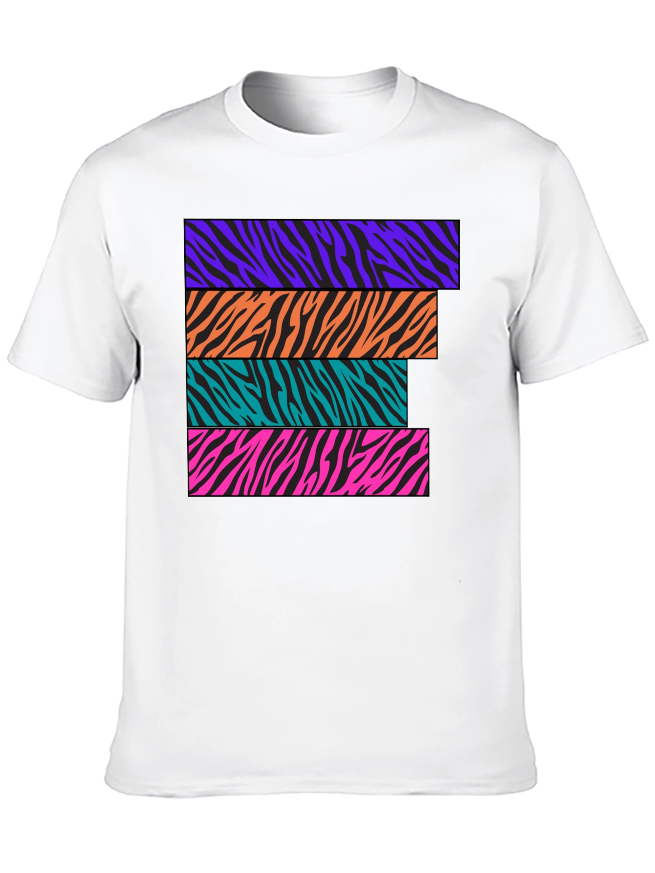 Zebra Stripe Graphic Tee - Retro Style
