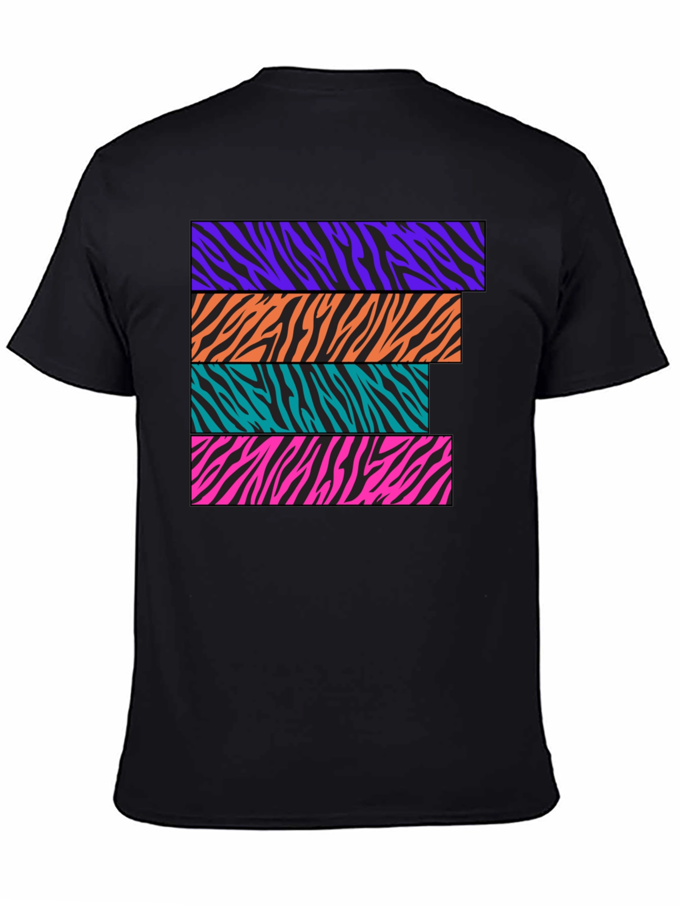 Zebra Stripe Graphic Tee - Retro Style