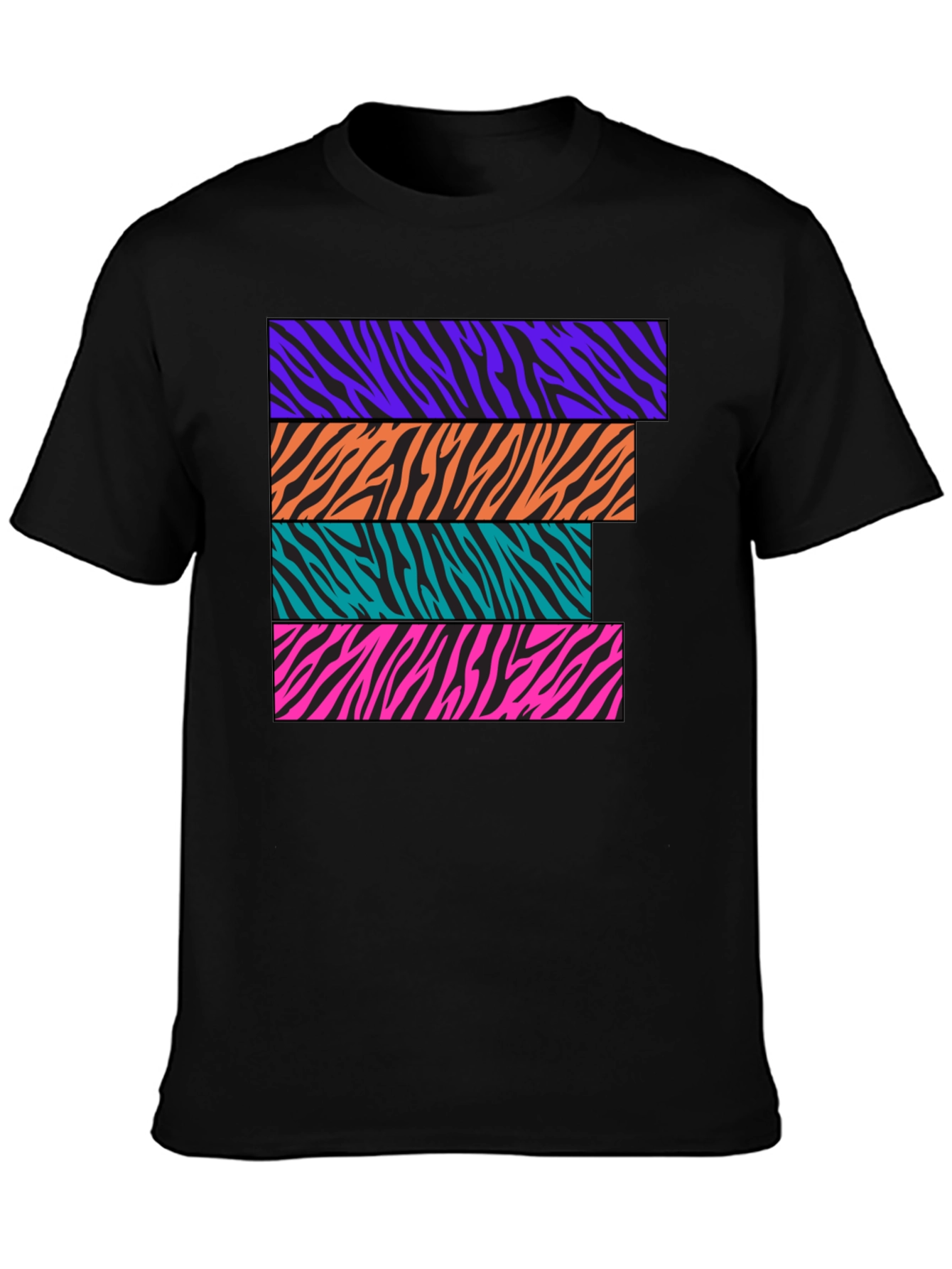 Zebra Stripe Graphic Tee - Retro Style