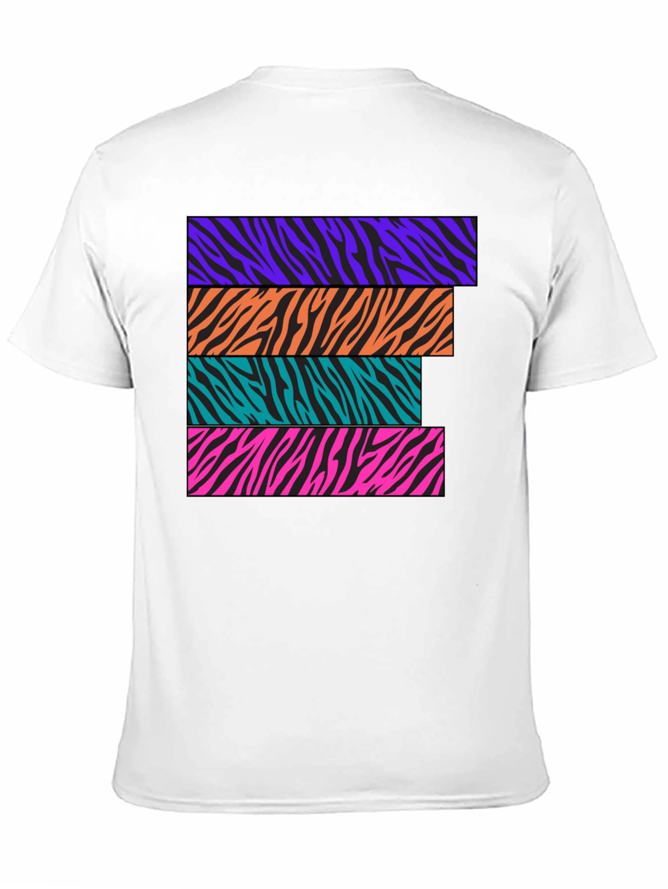 Zebra Stripe Graphic Tee - Retro Style