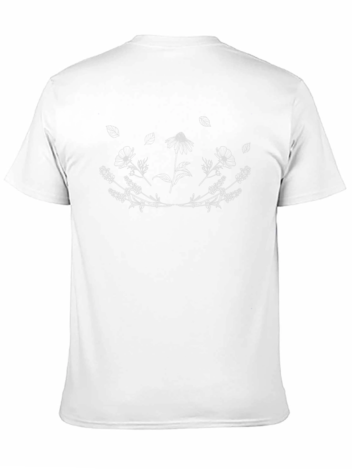 Floral Line Art Black Graphic Tee