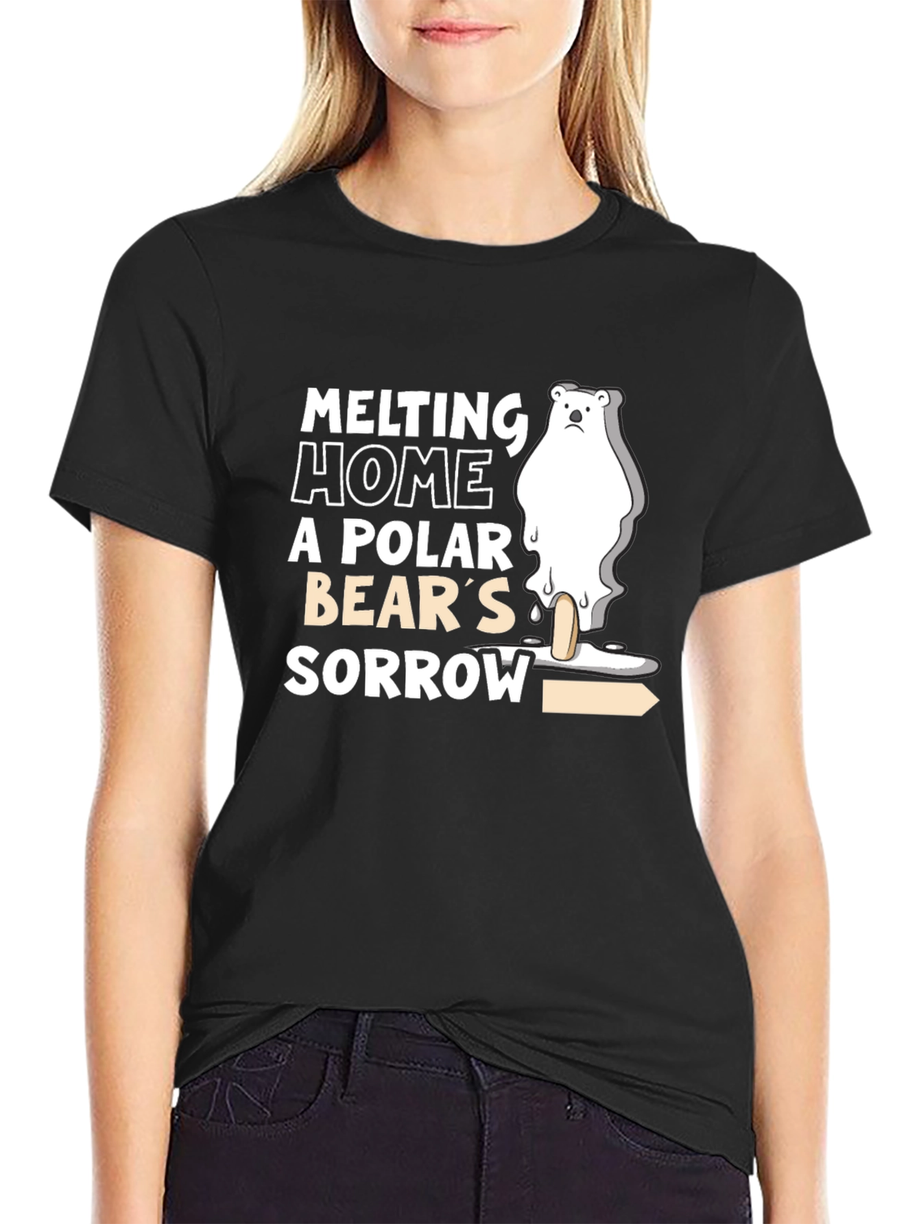 Melting Home Polar Bears Sorrow Graphic Tee