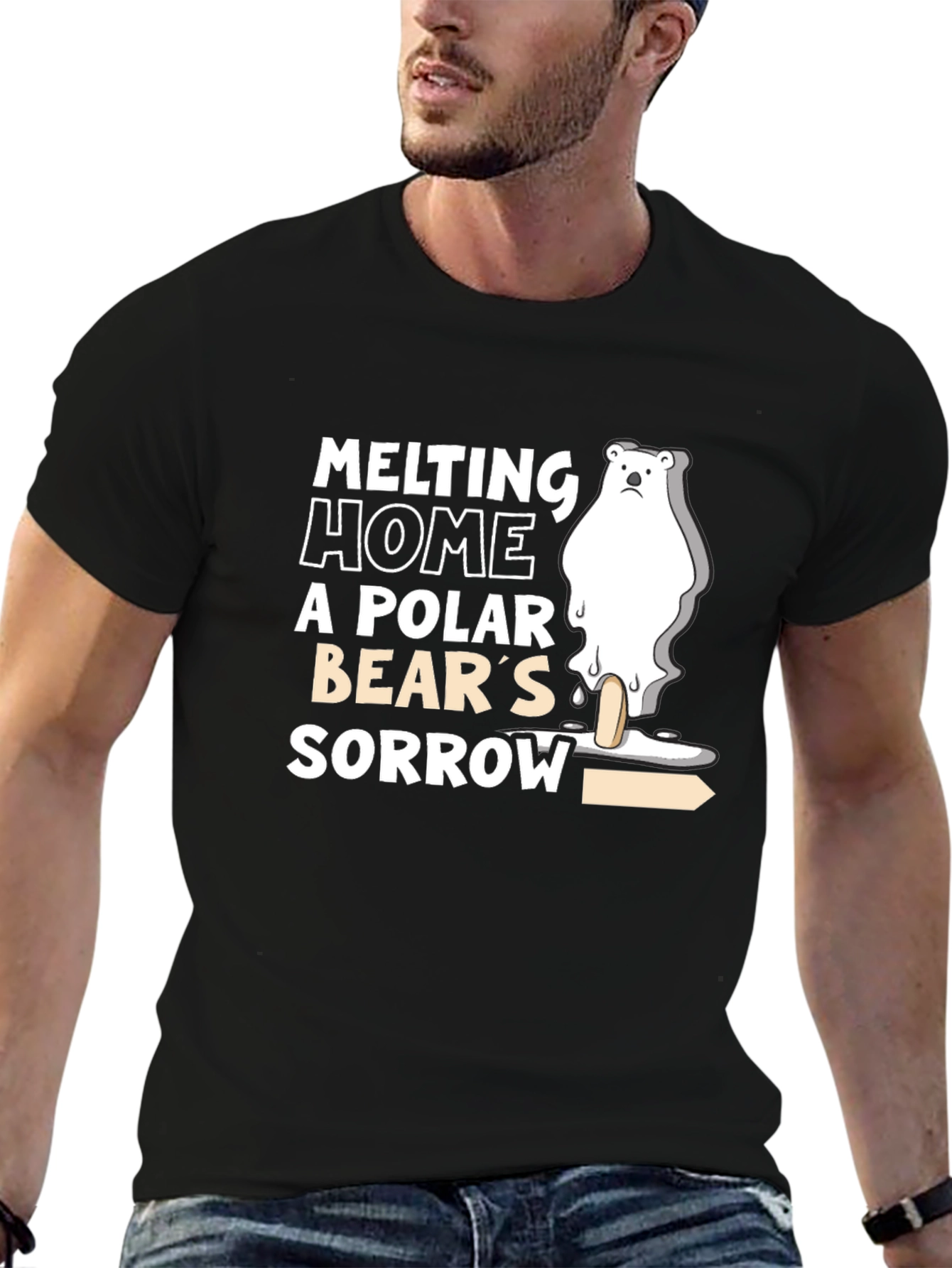 Melting Home Polar Bears Sorrow Graphic Tee