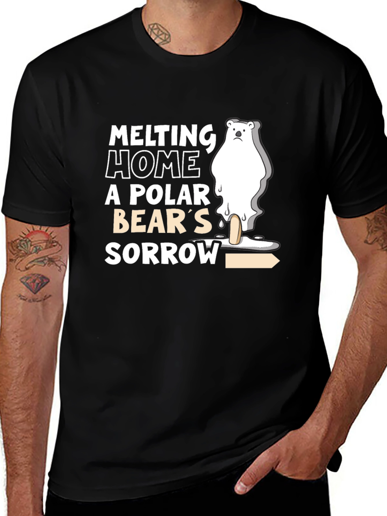 Melting Home Polar Bears Sorrow Graphic Tee