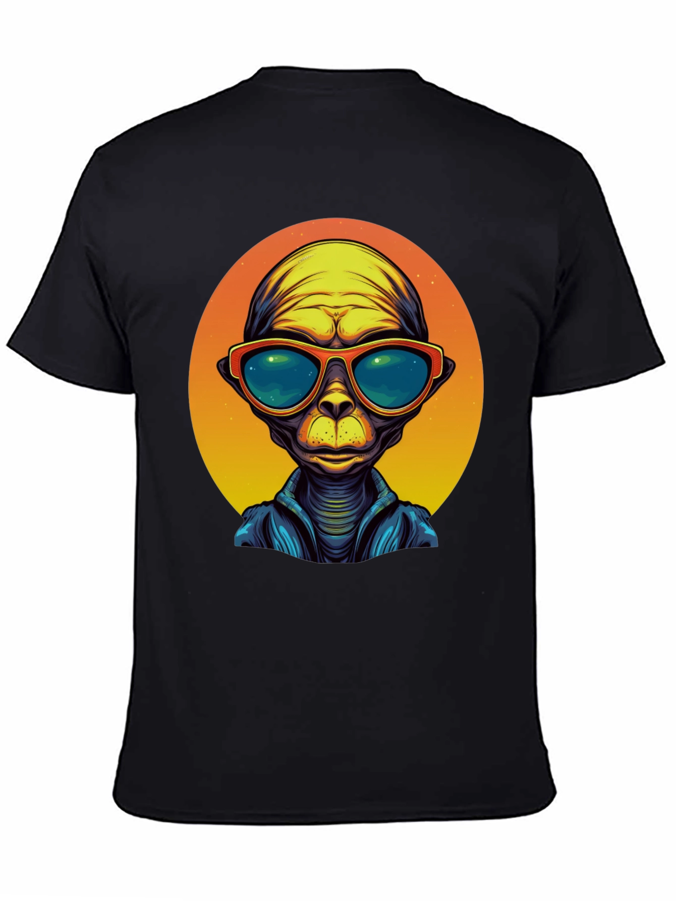Cool Alien Graphic Tee - Mens Black T-Shirt