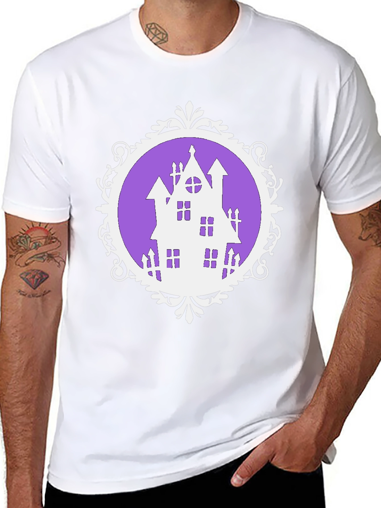 Haunted House Halloween Graphic Tee