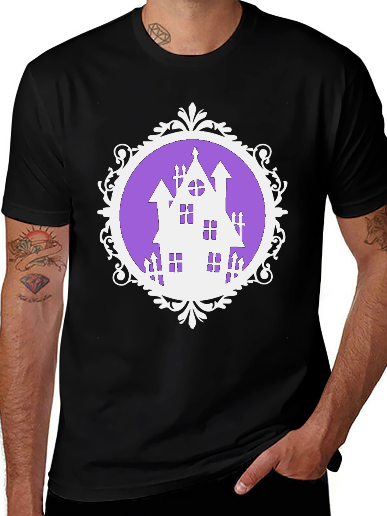 Haunted House Halloween Graphic Tee