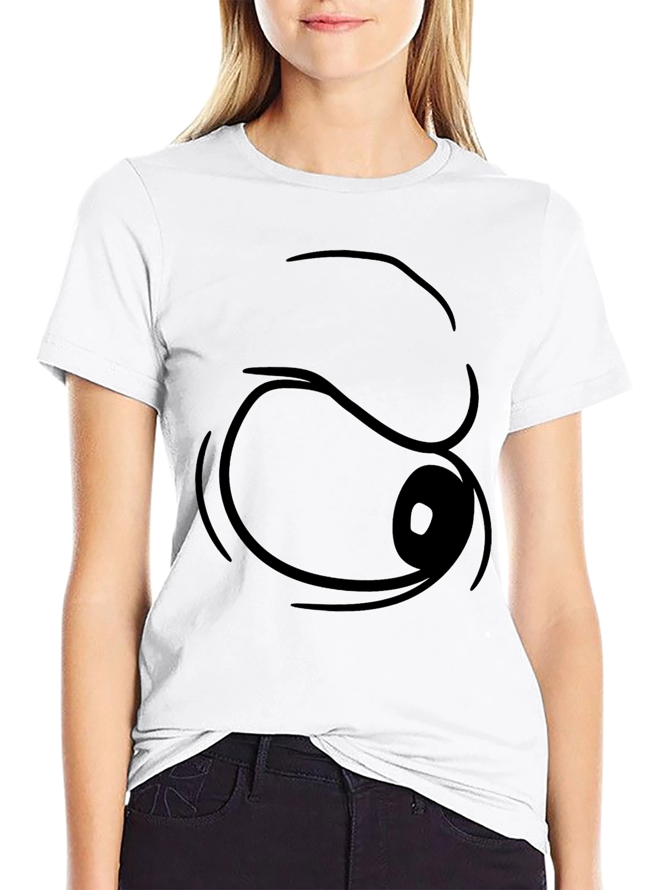 Funny Cartoon Eye T-Shirt - Black Graphic Tee