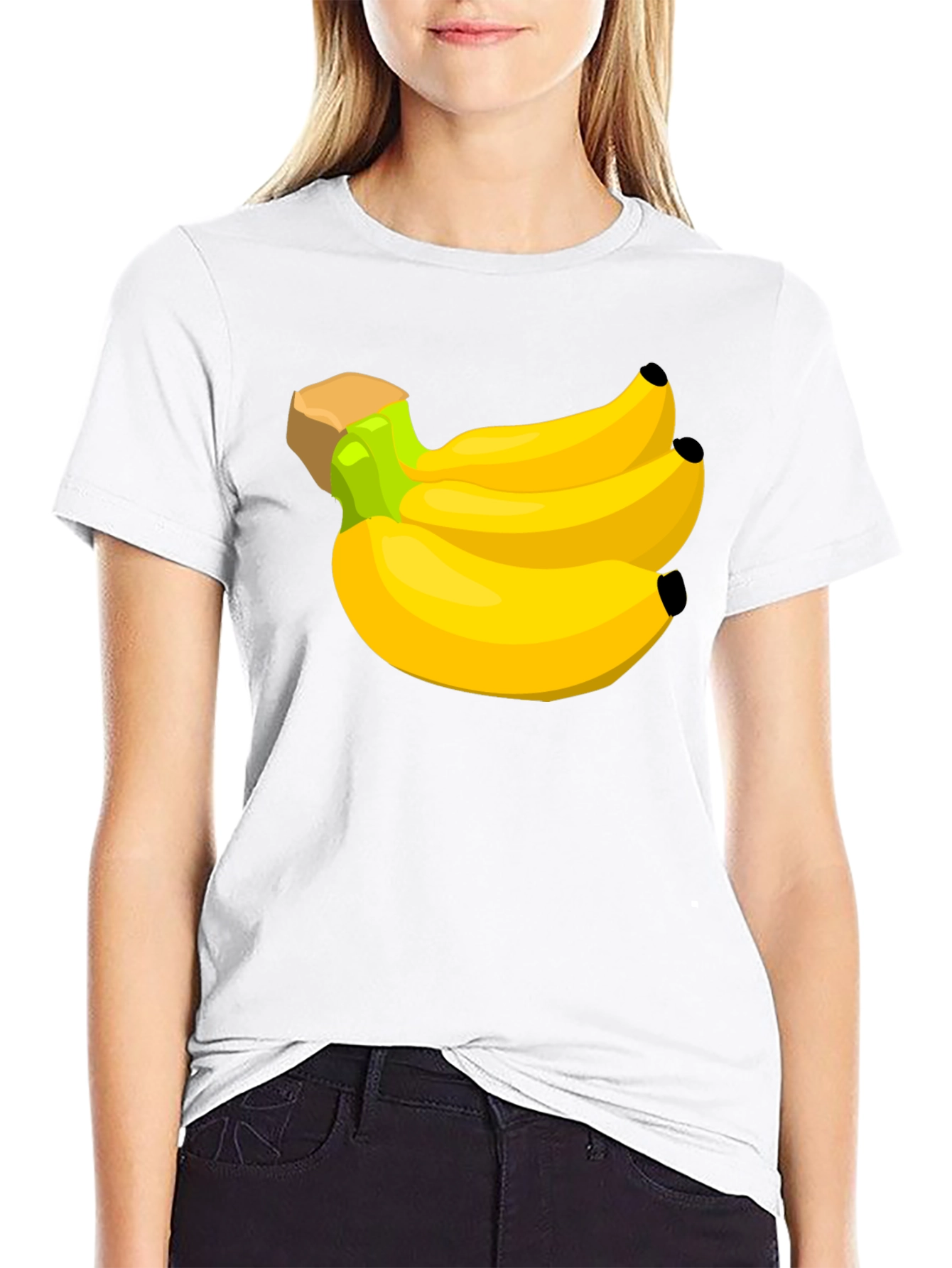 Banana Bunch Graphic Tee - Black Cotton T-Shirt