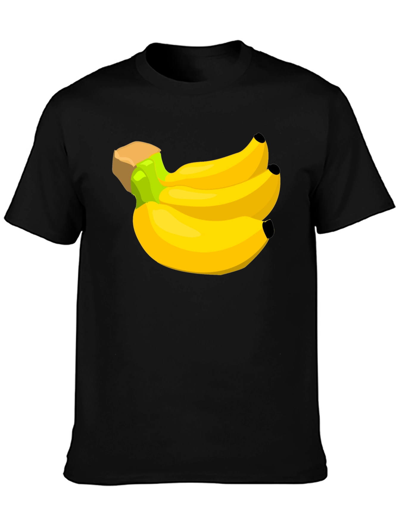 Banana Bunch Graphic Tee - Black Cotton T-Shirt