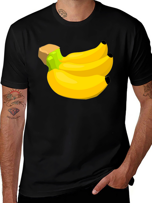 Banana Bunch Graphic Tee - Black Cotton T-Shirt