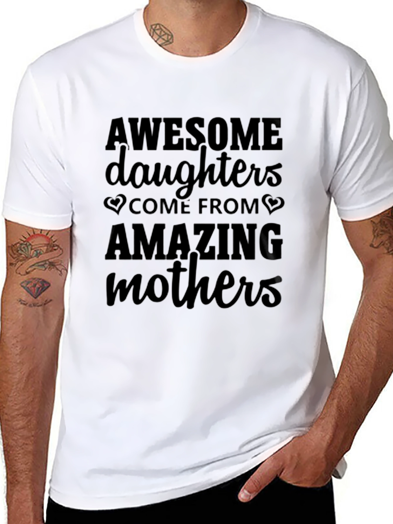 Awesome Daughters Amazing Mothers T-Shirt - Black