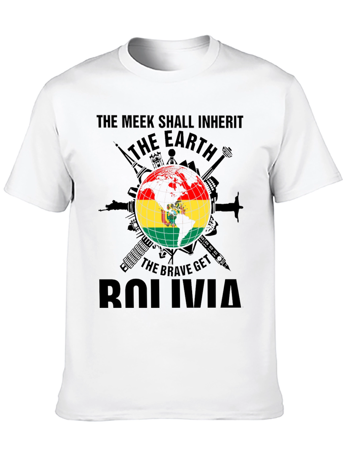 Bolivia Earth Flag T-Shirt - Meek Shall Inherit