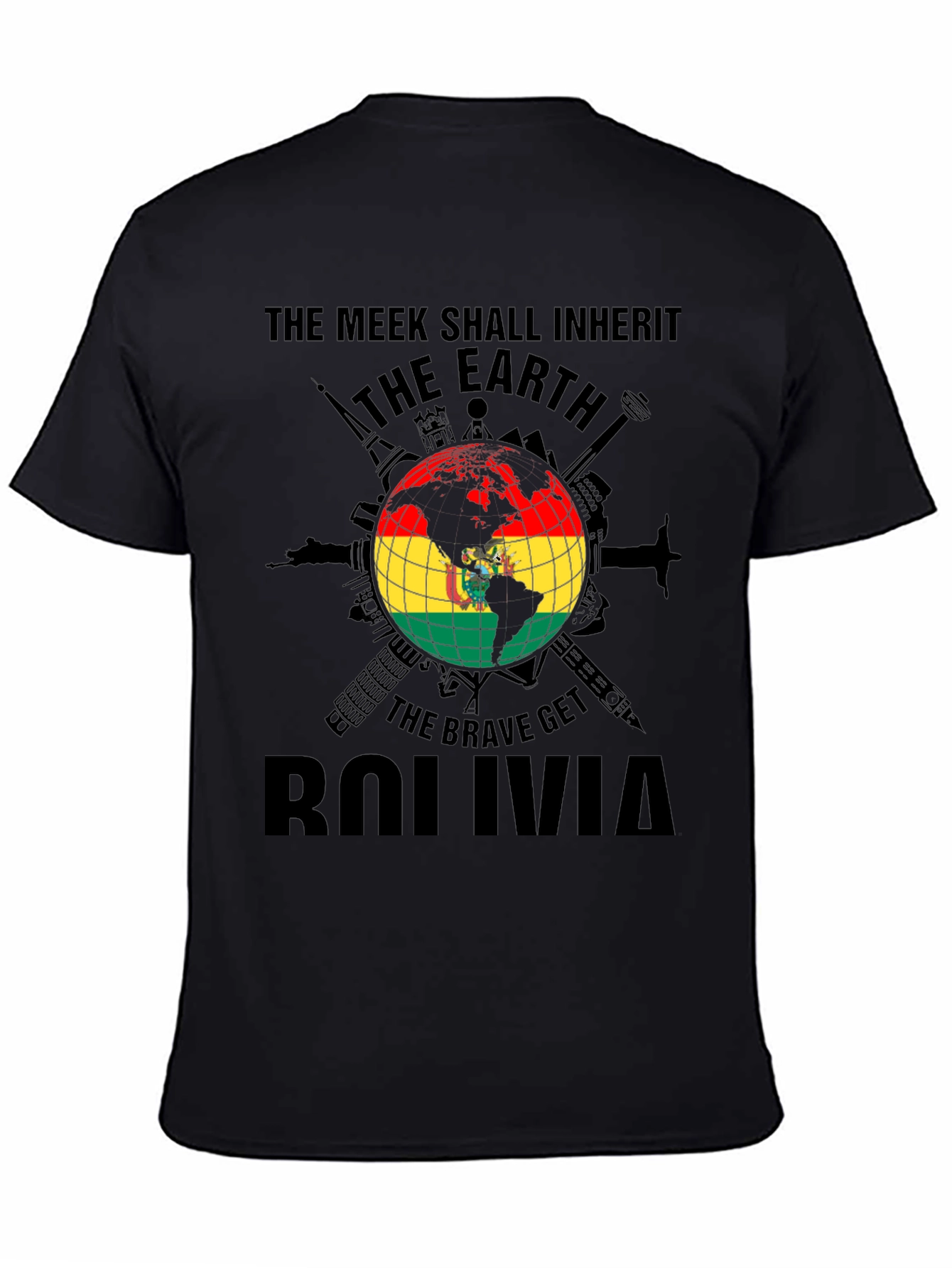 Bolivia Earth Flag T-Shirt - Meek Shall Inherit