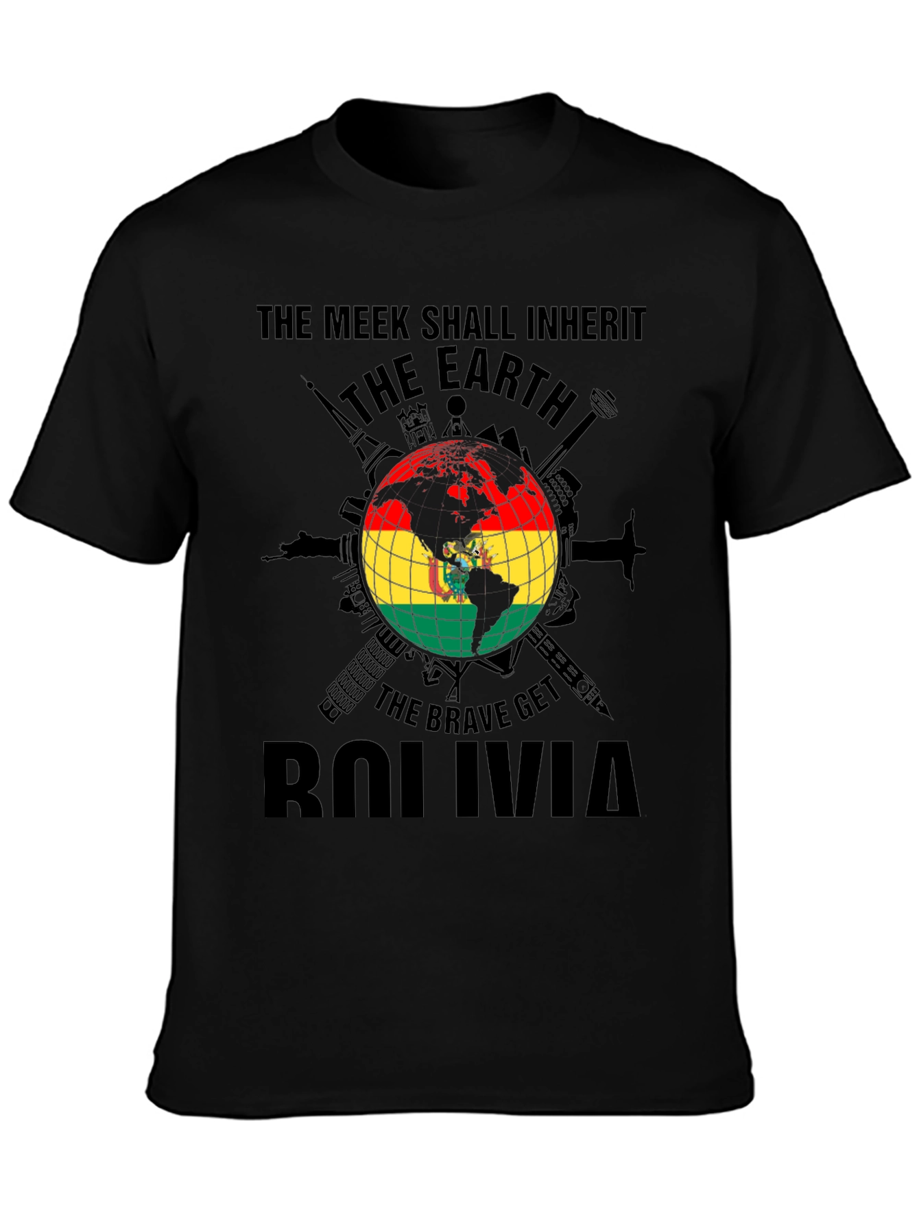 Bolivia Earth Flag T-Shirt - Meek Shall Inherit