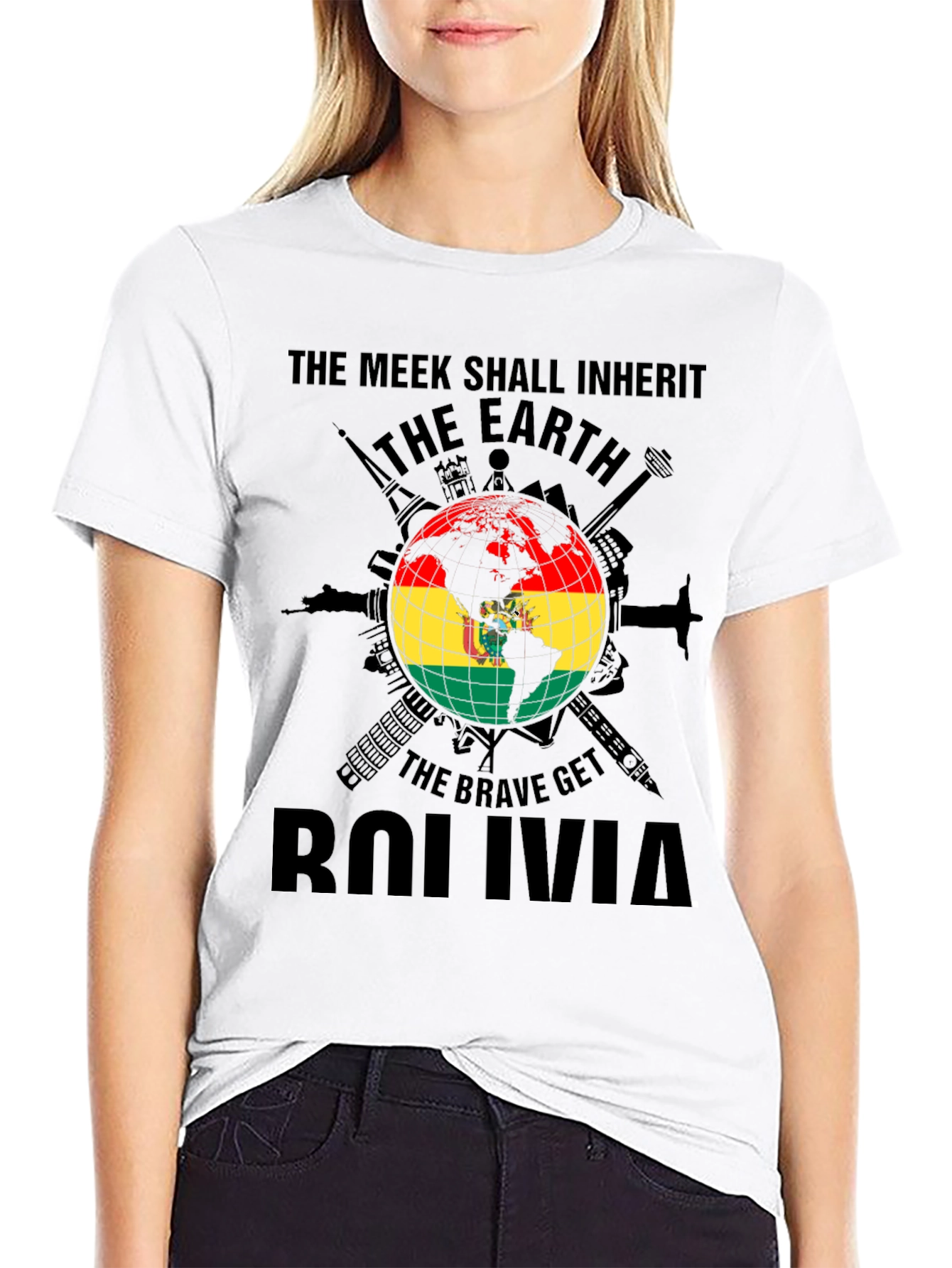 Bolivia Earth Flag T-Shirt - Meek Shall Inherit