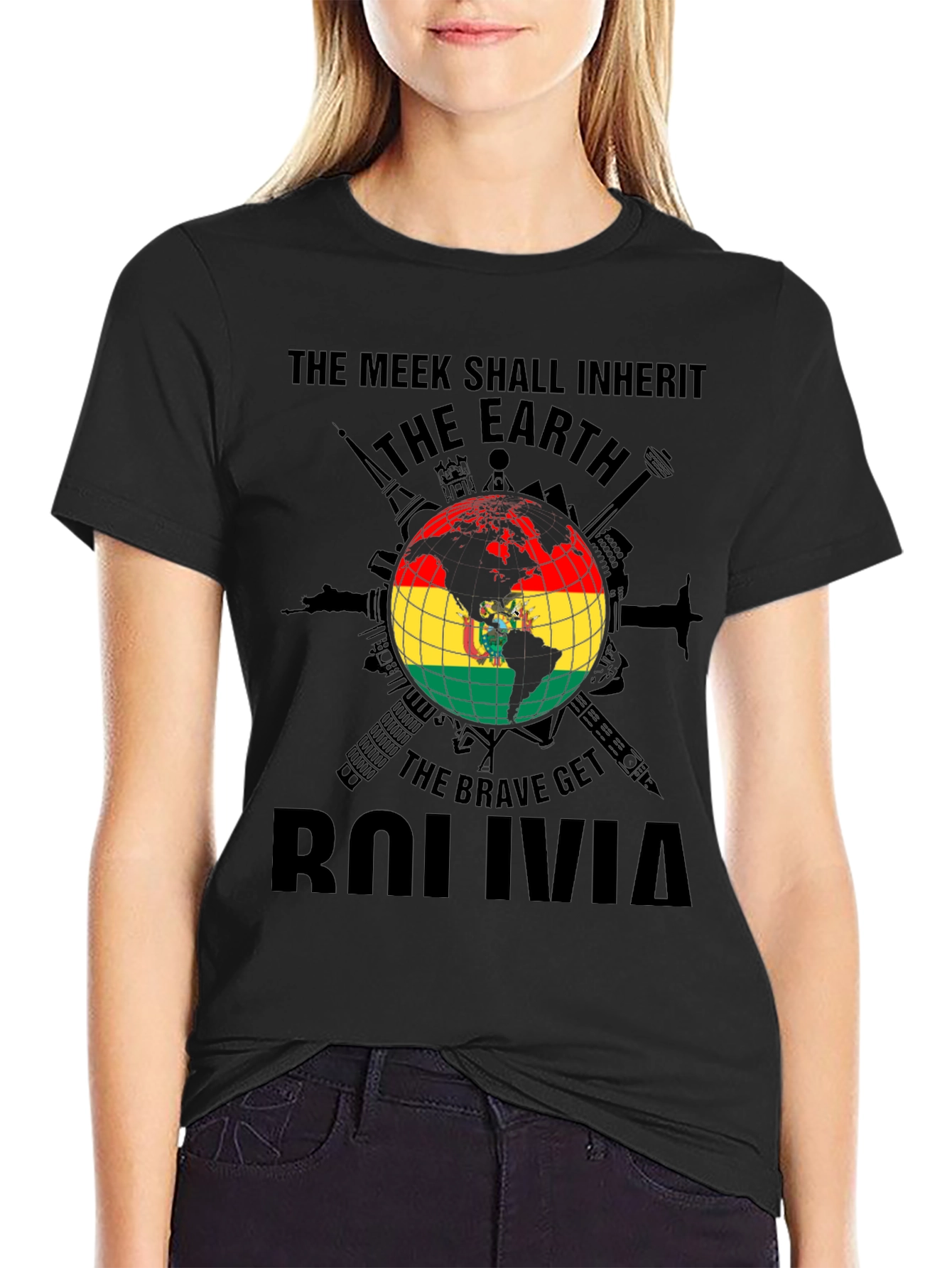 Bolivia Earth Flag T-Shirt - Meek Shall Inherit