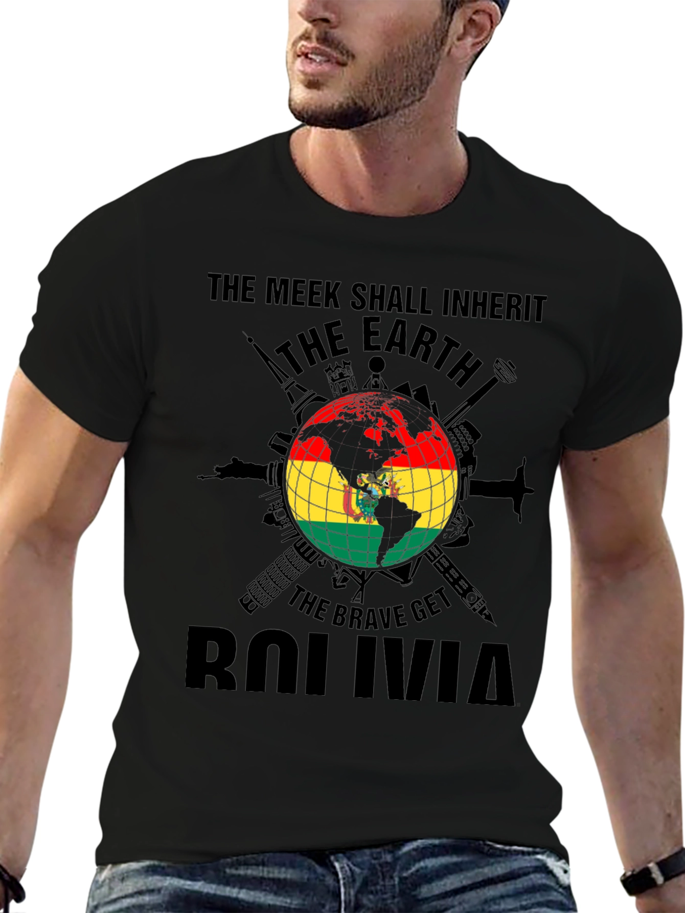 Bolivia Earth Flag T-Shirt - Meek Shall Inherit