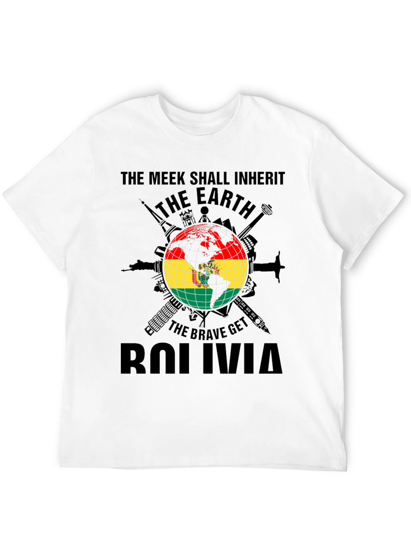 Bolivia Earth Flag T-Shirt - Meek Shall Inherit