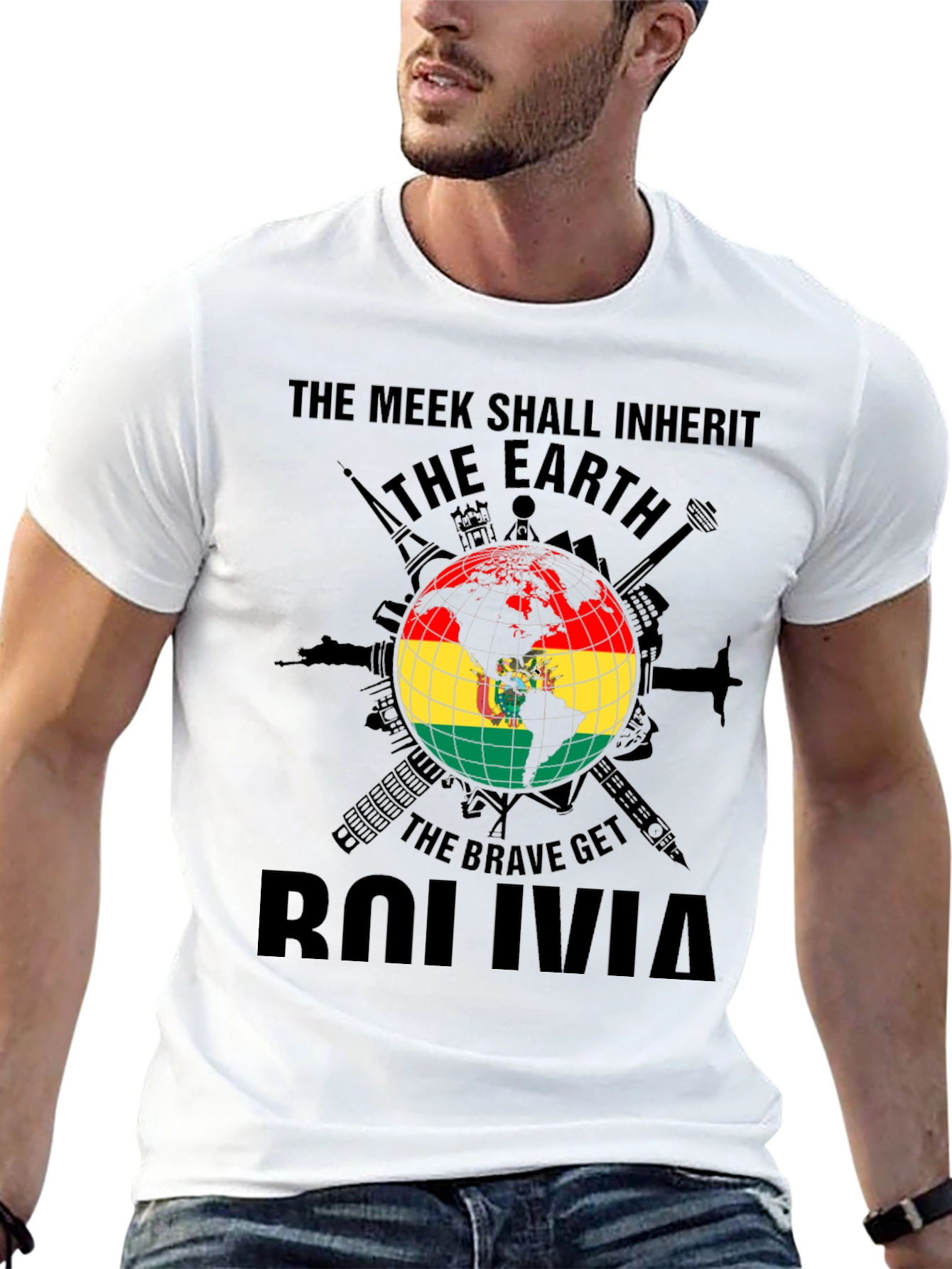 Bolivia Earth Flag T-Shirt - Meek Shall Inherit