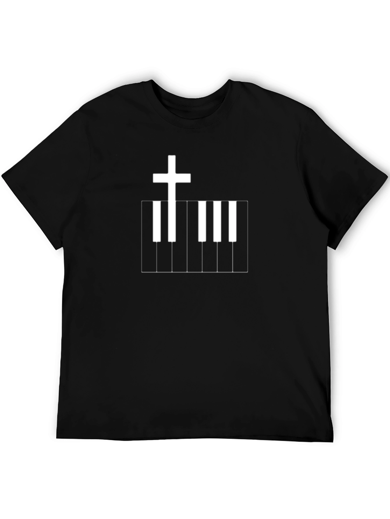 Christian Cross Piano Keyboard Graphic Tee