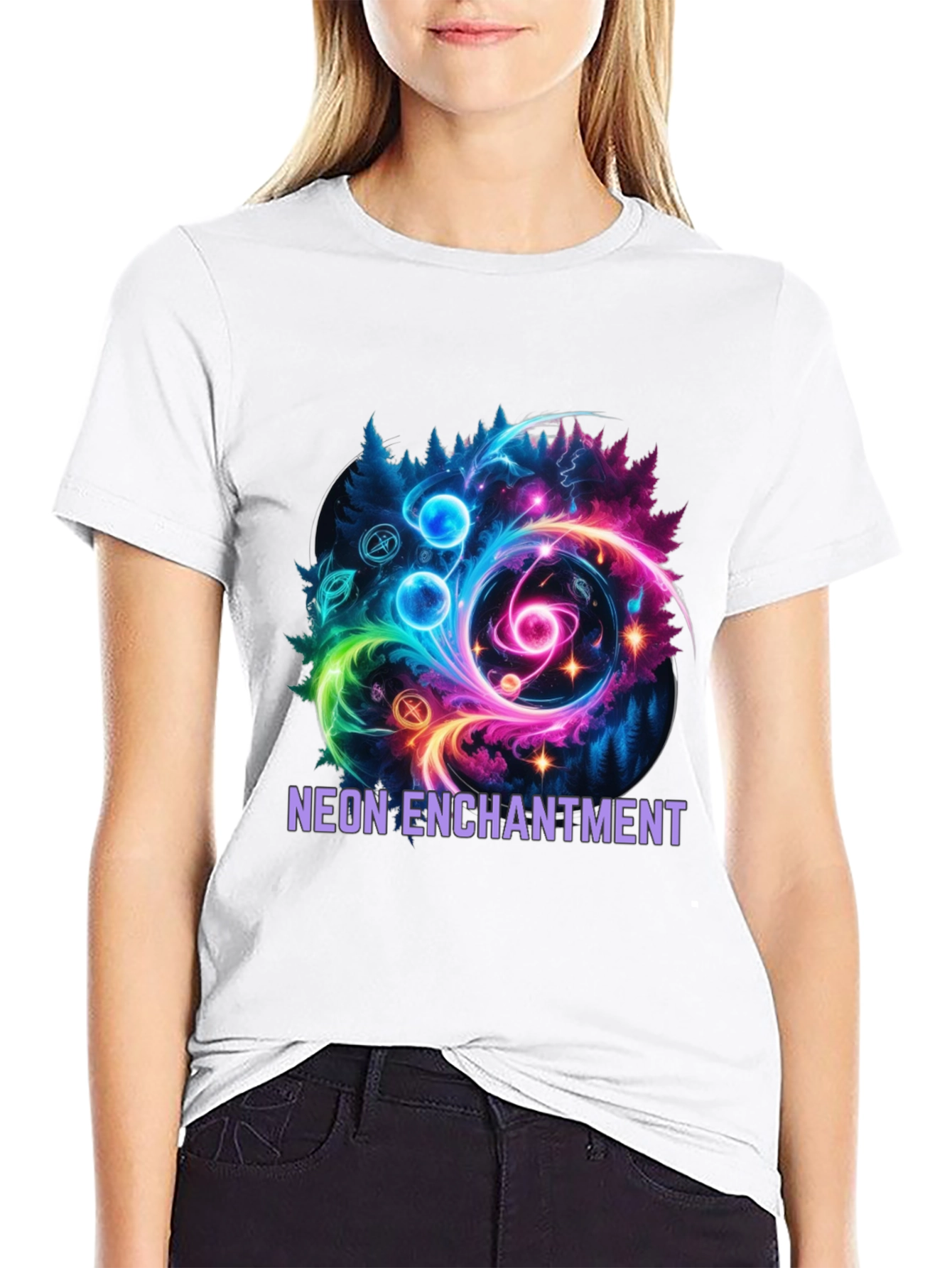 Neon Enchantment Graphic T-Shirt