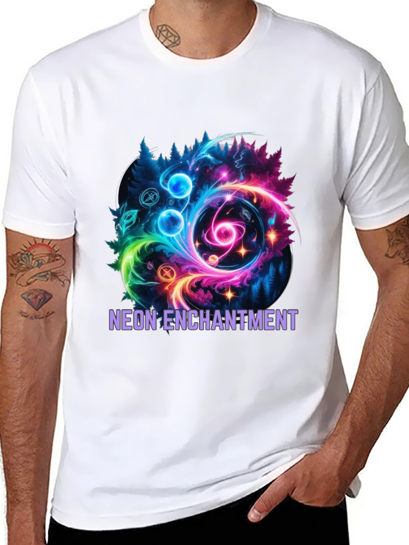 Neon Enchantment Graphic T-Shirt