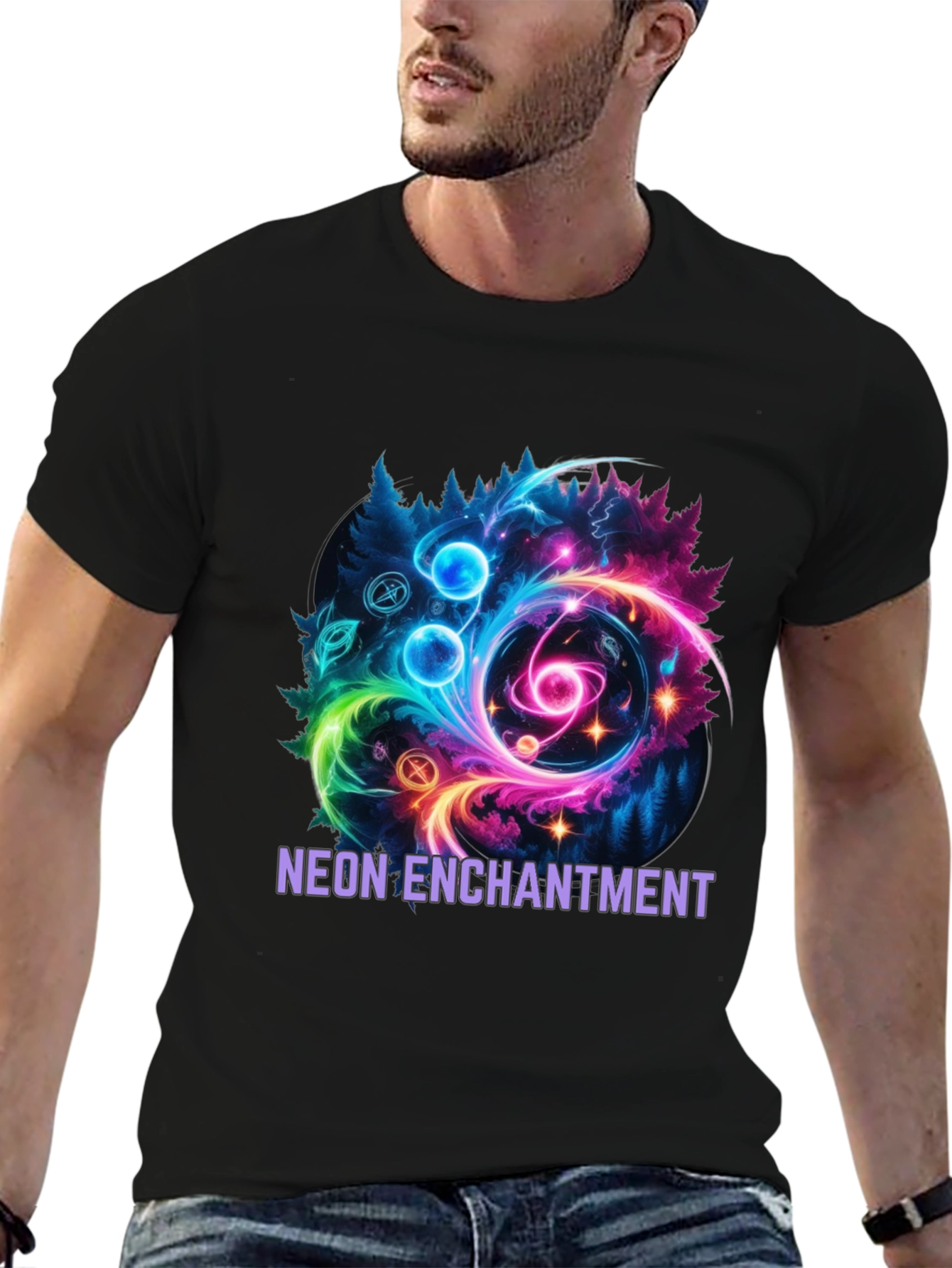 Neon Enchantment Graphic T-Shirt