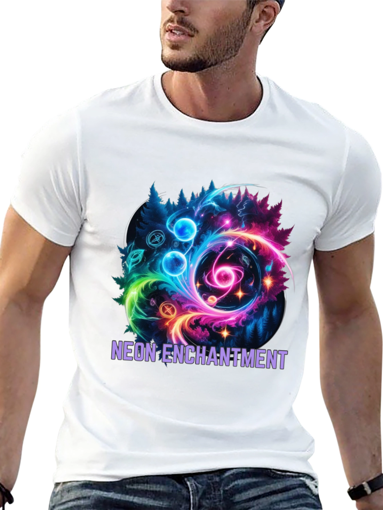 Neon Enchantment Graphic T-Shirt
