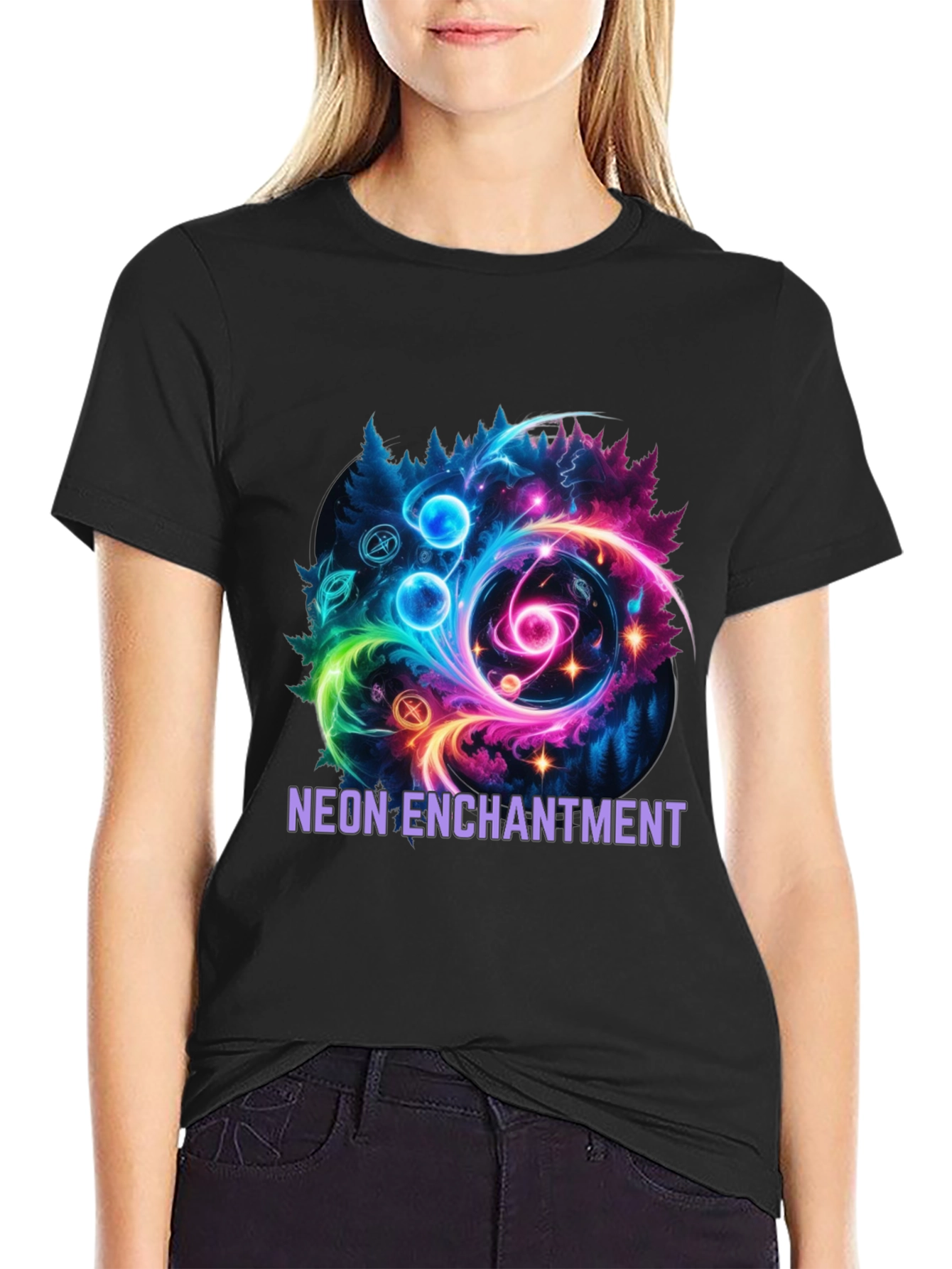 Neon Enchantment Graphic T-Shirt