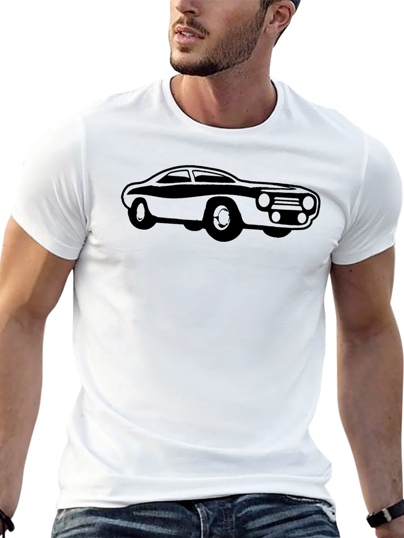 Classic Car Graphic Tee - Black Short Sleeve