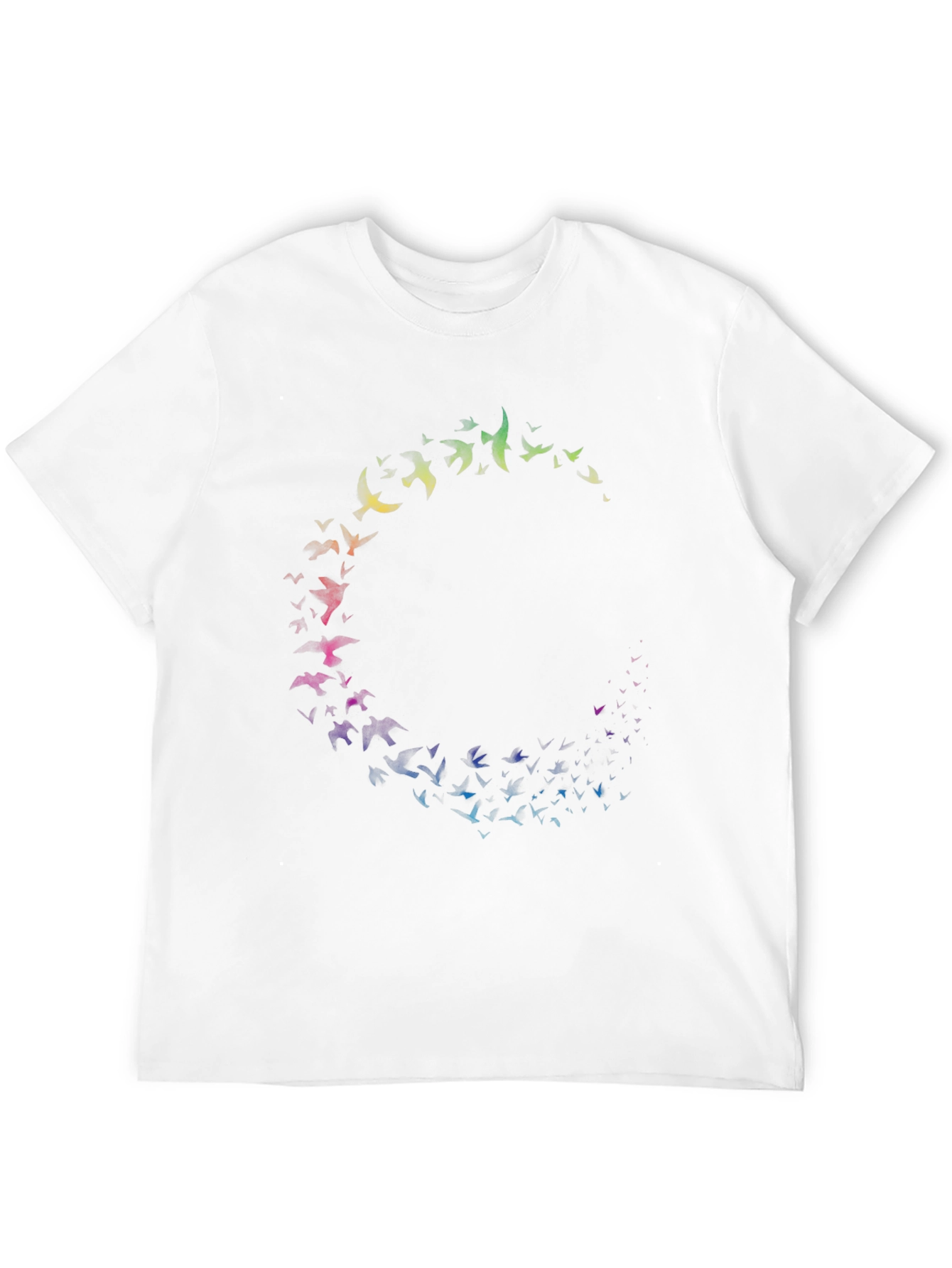 Rainbow Bird Circle Black T-Shirt