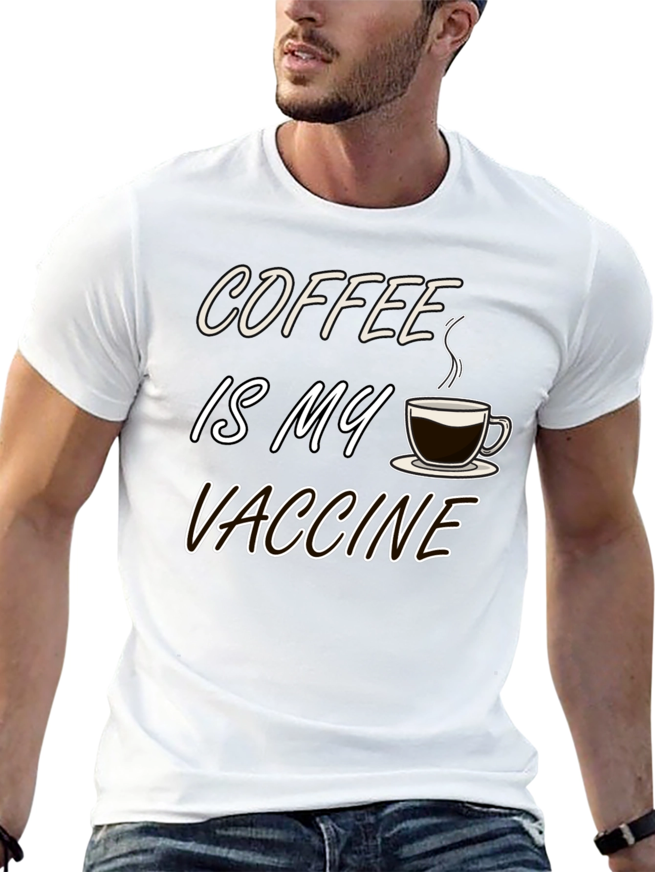Coffee is My Vaccine Black T-Shirt