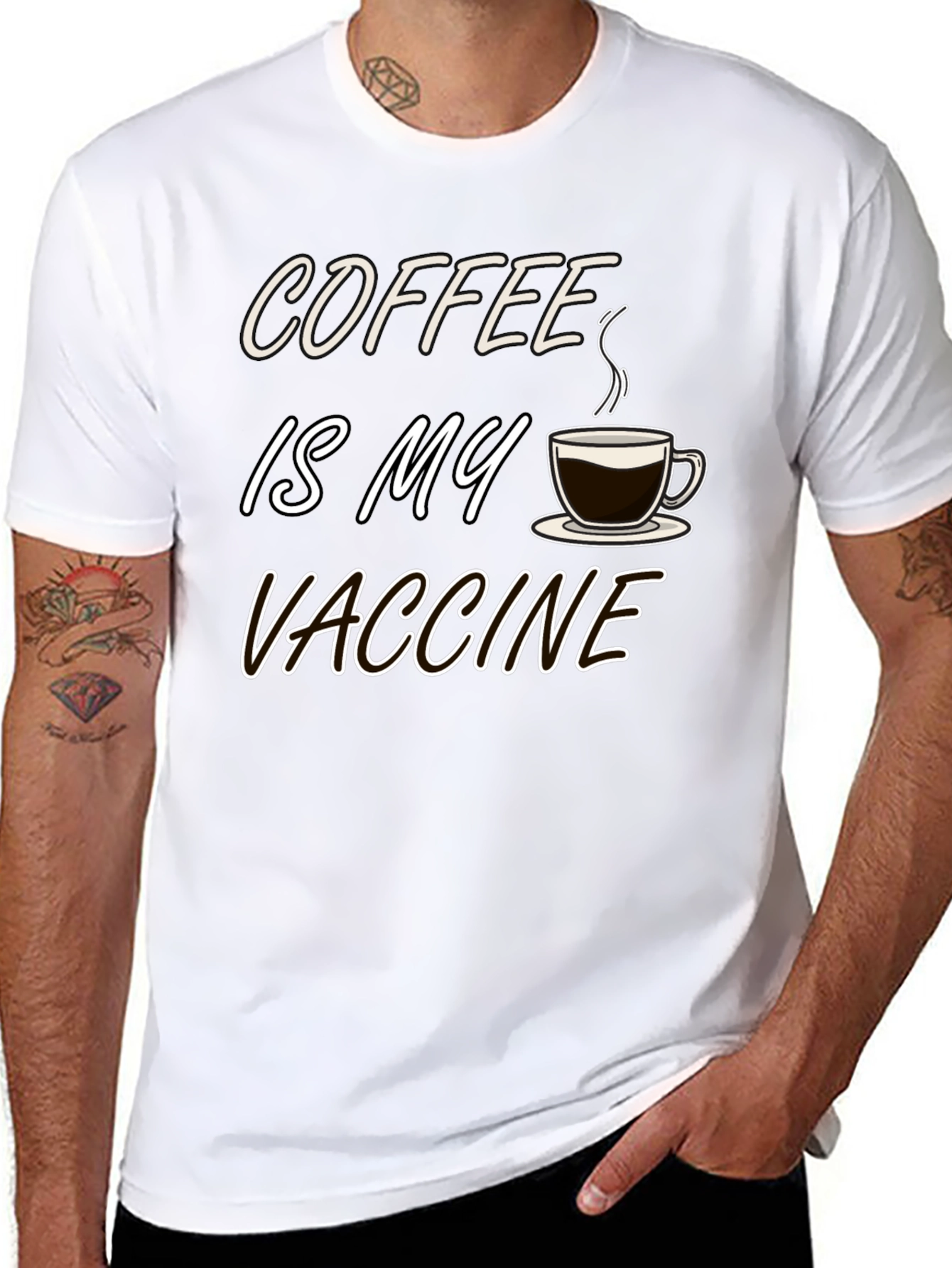 Coffee is My Vaccine Black T-Shirt