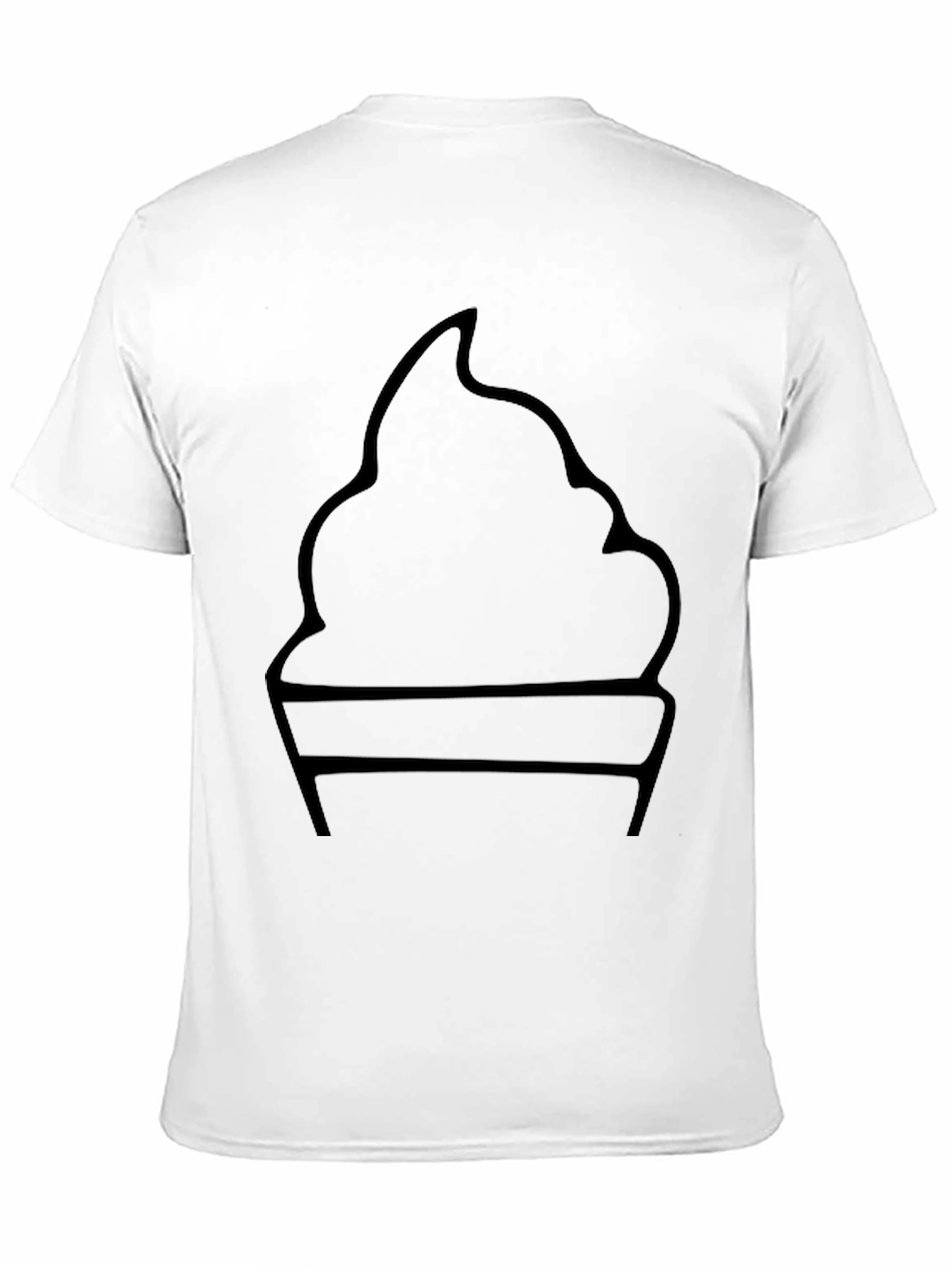 Minimalist Ice Cream Graphic Tee - Black