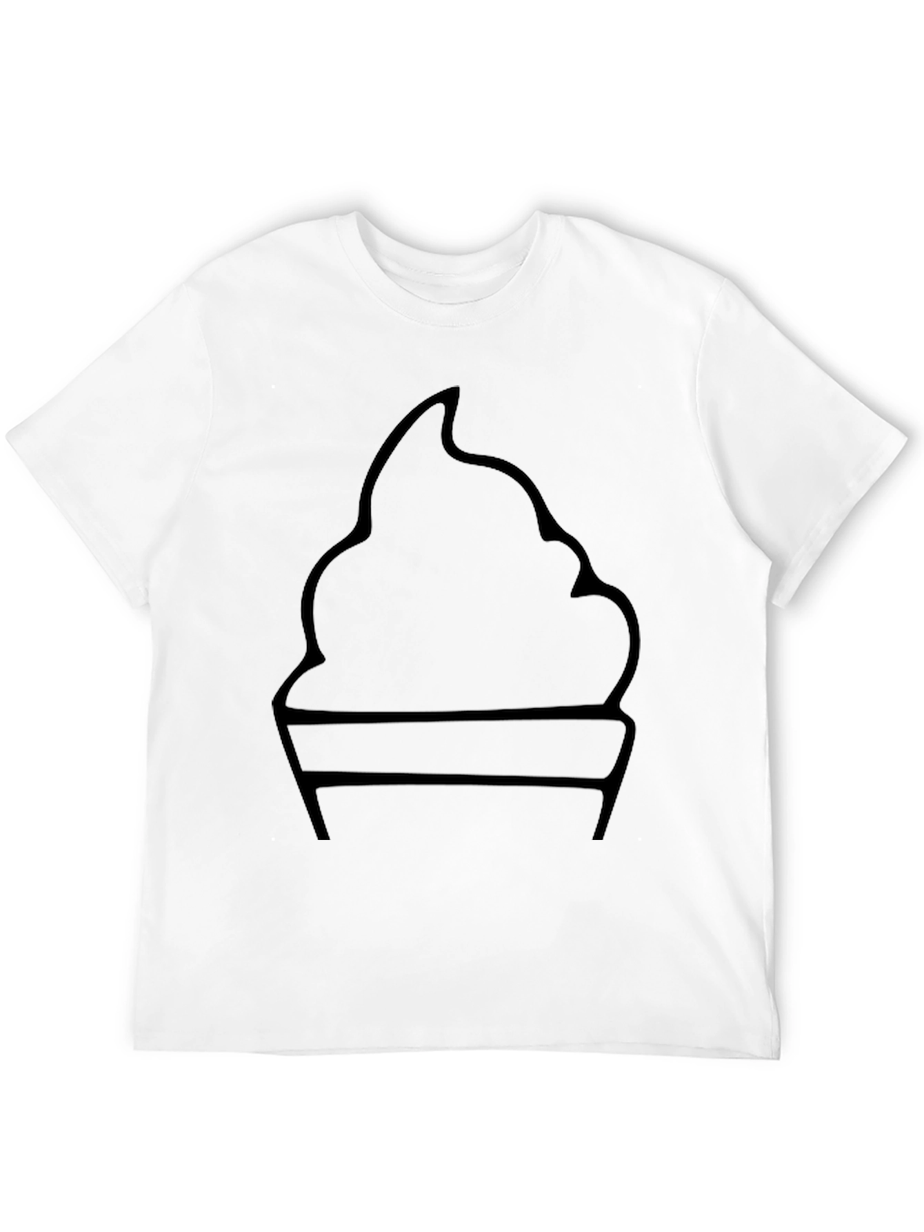 Minimalist Ice Cream Graphic Tee - Black