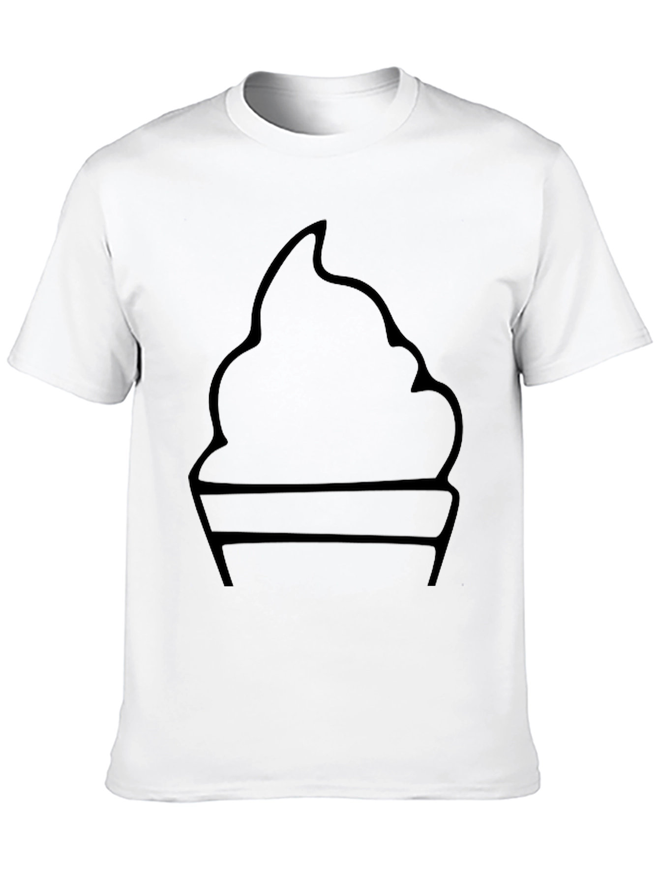 Minimalist Ice Cream Graphic Tee - Black