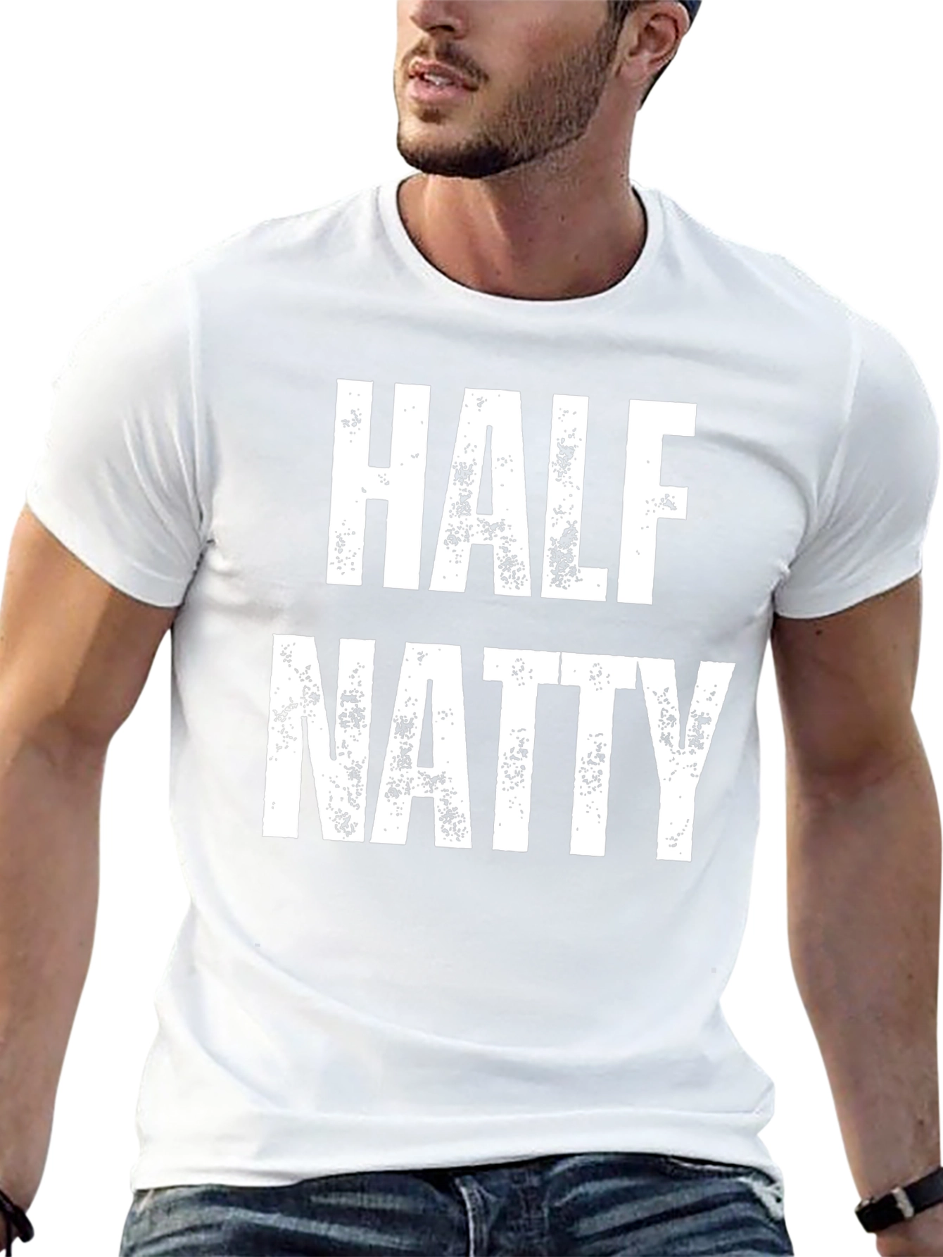 Half Natty Distressed Print T-Shirt