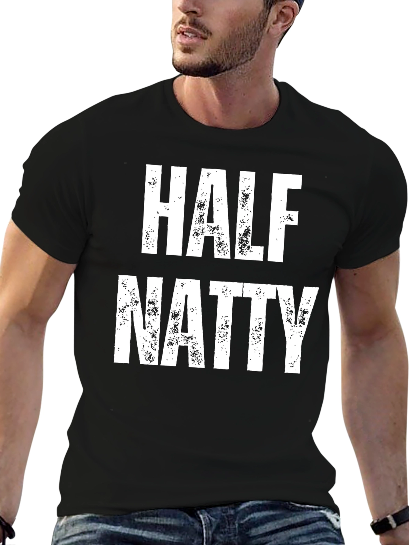 Half Natty Distressed Print T-Shirt