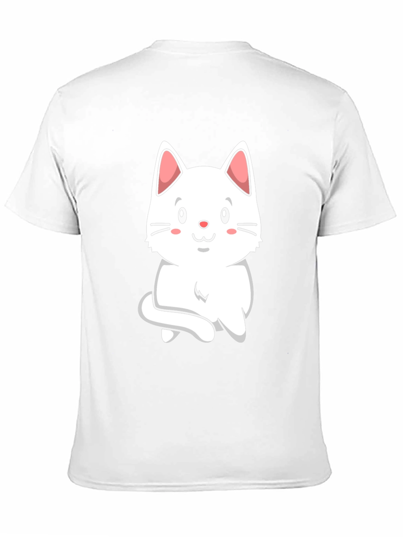 Cute Cat Graphic Tee - Black Cotton T-Shirt