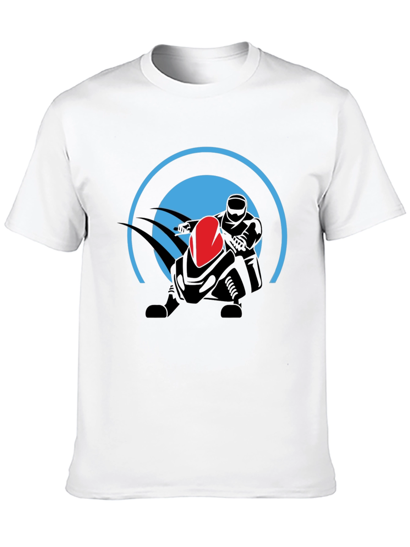 Black Graphic Tee: Futuristic Rider Design